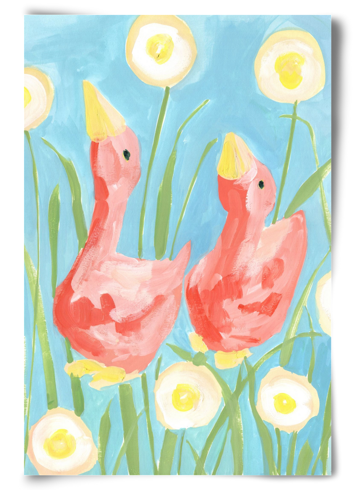 Coral Geese In The Garde, 60x90 cm, Keret nélkül