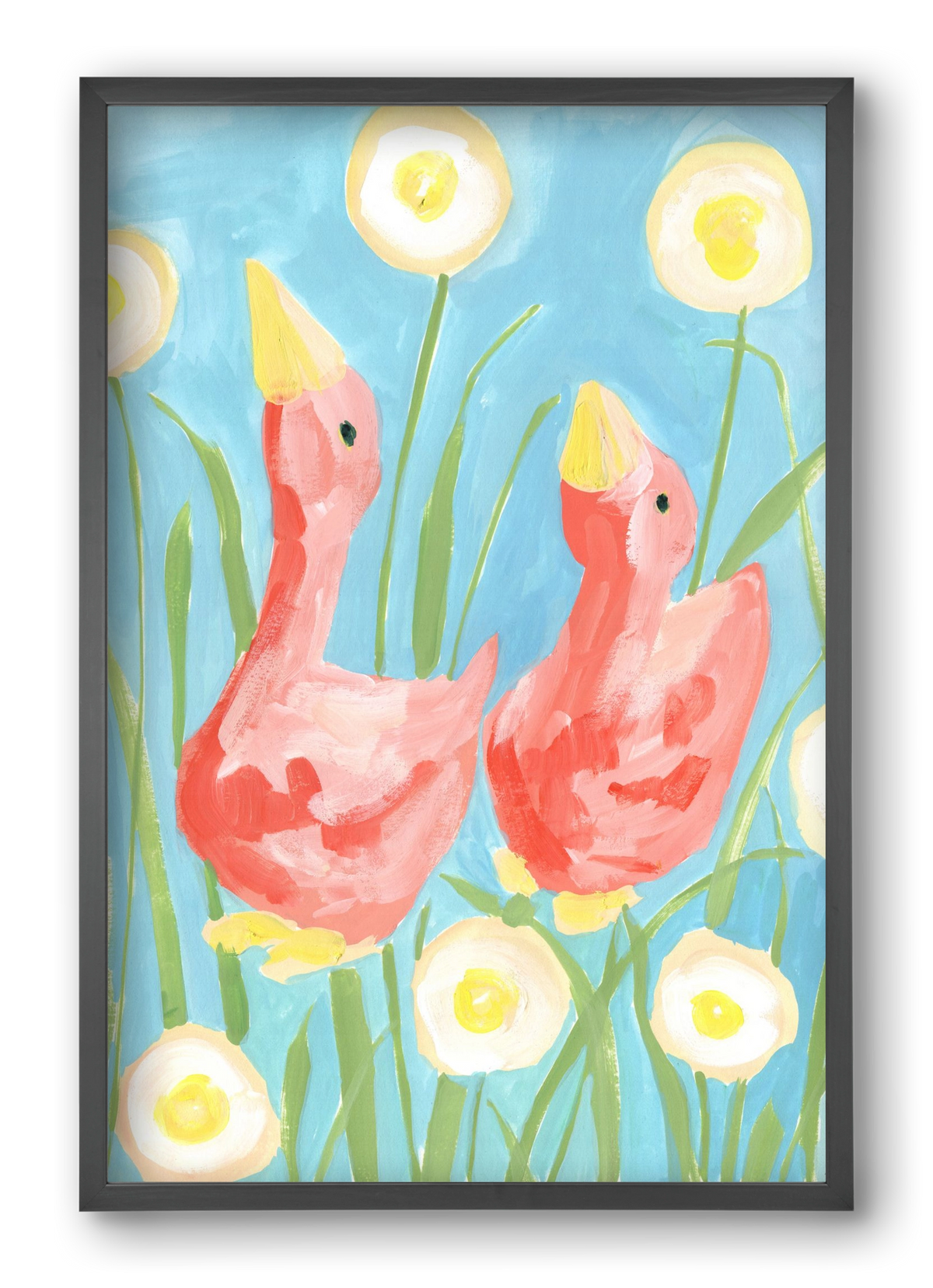 Coral Geese In The Garde, 40x60 cm (40x60 cm), Fekete keret