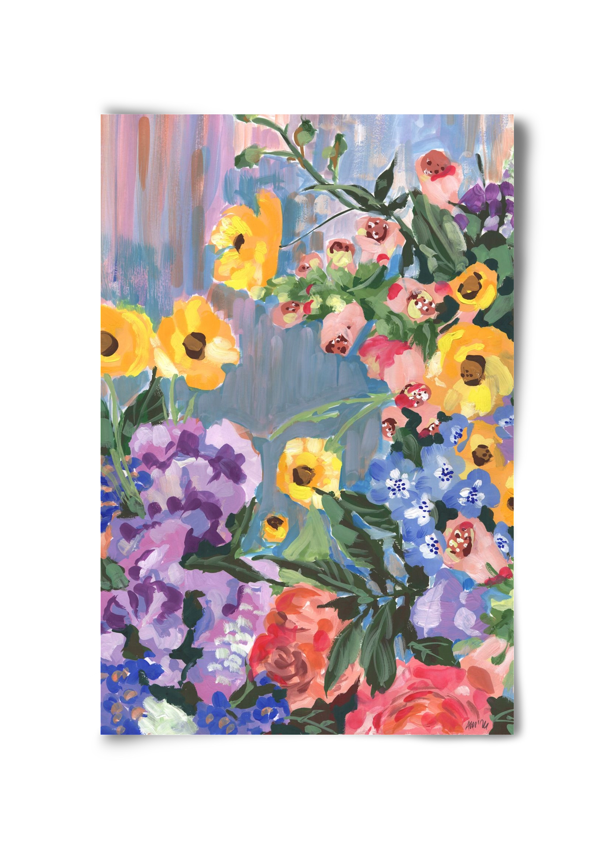 Retro Floral Bouqet, 30x45 cm, Keret nélkül