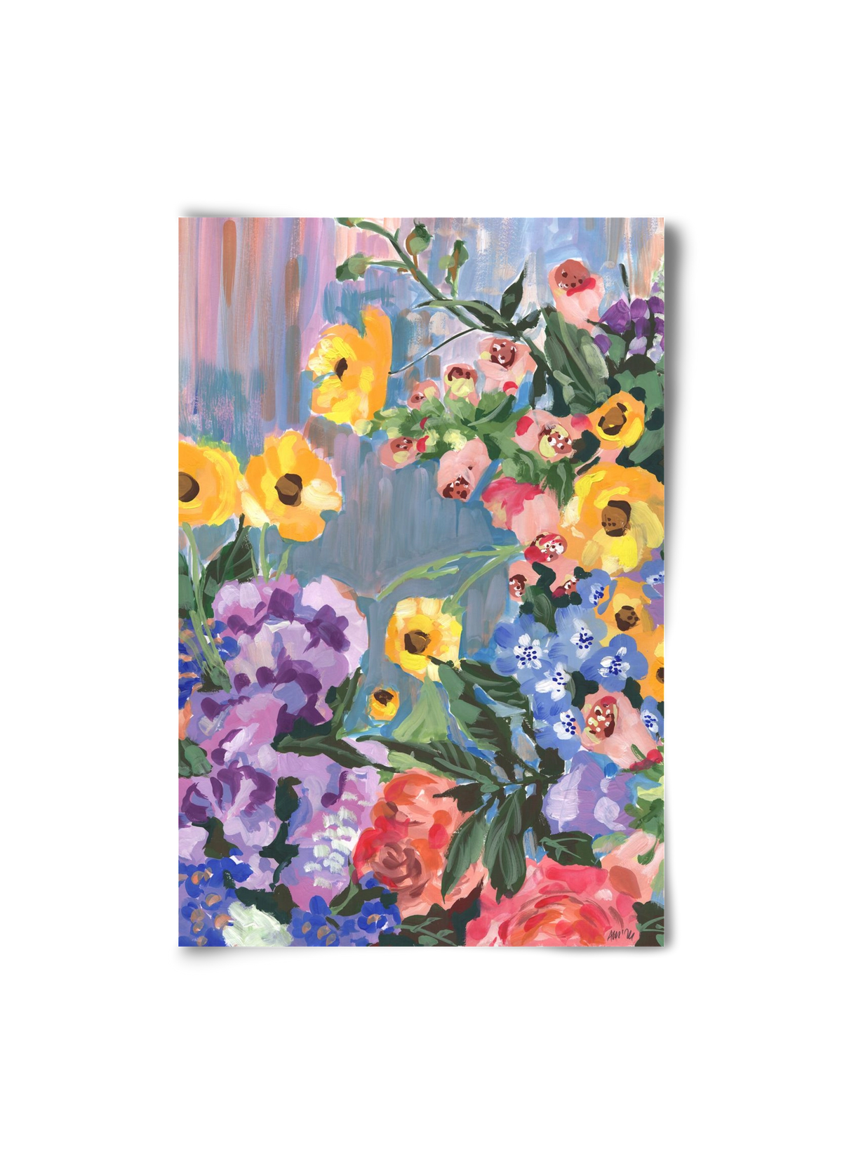 Retro Floral Bouqet, 20x30 cm, Keret nélkül