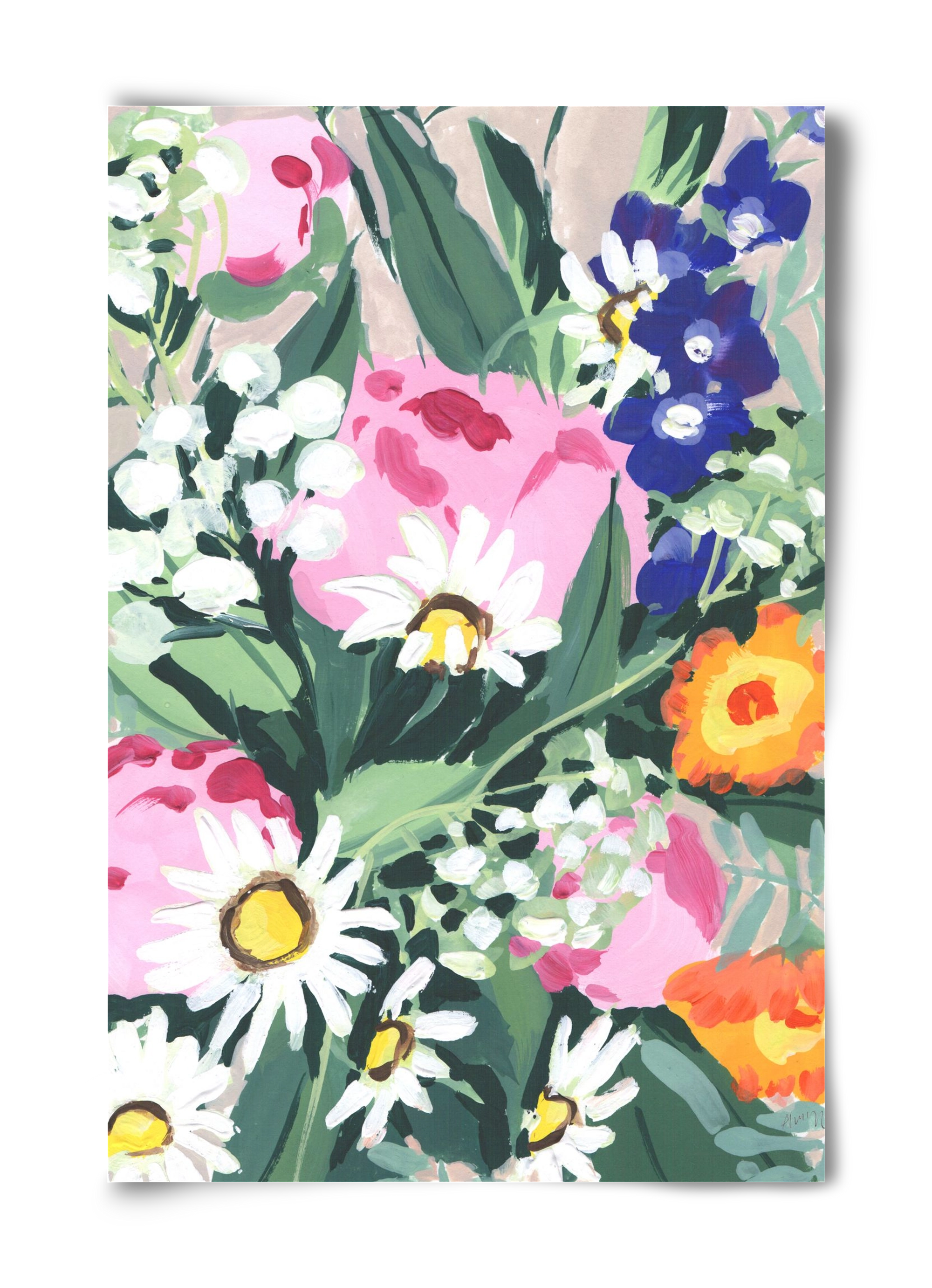 Daisies On Green Grass, 40x60 cm, Keret nélkül