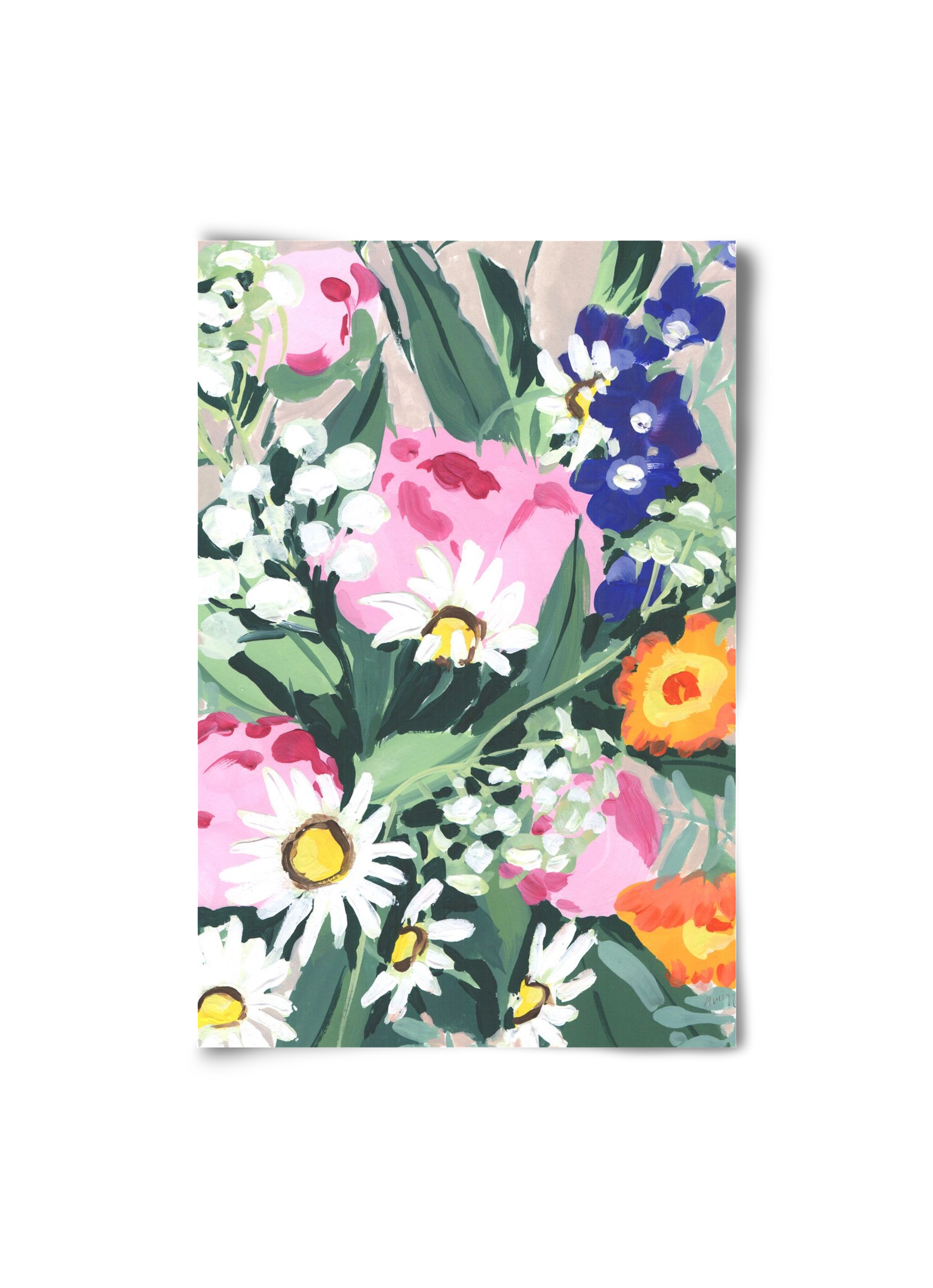 Daisies On Green Grass, 20x30 cm, Keret nélkül