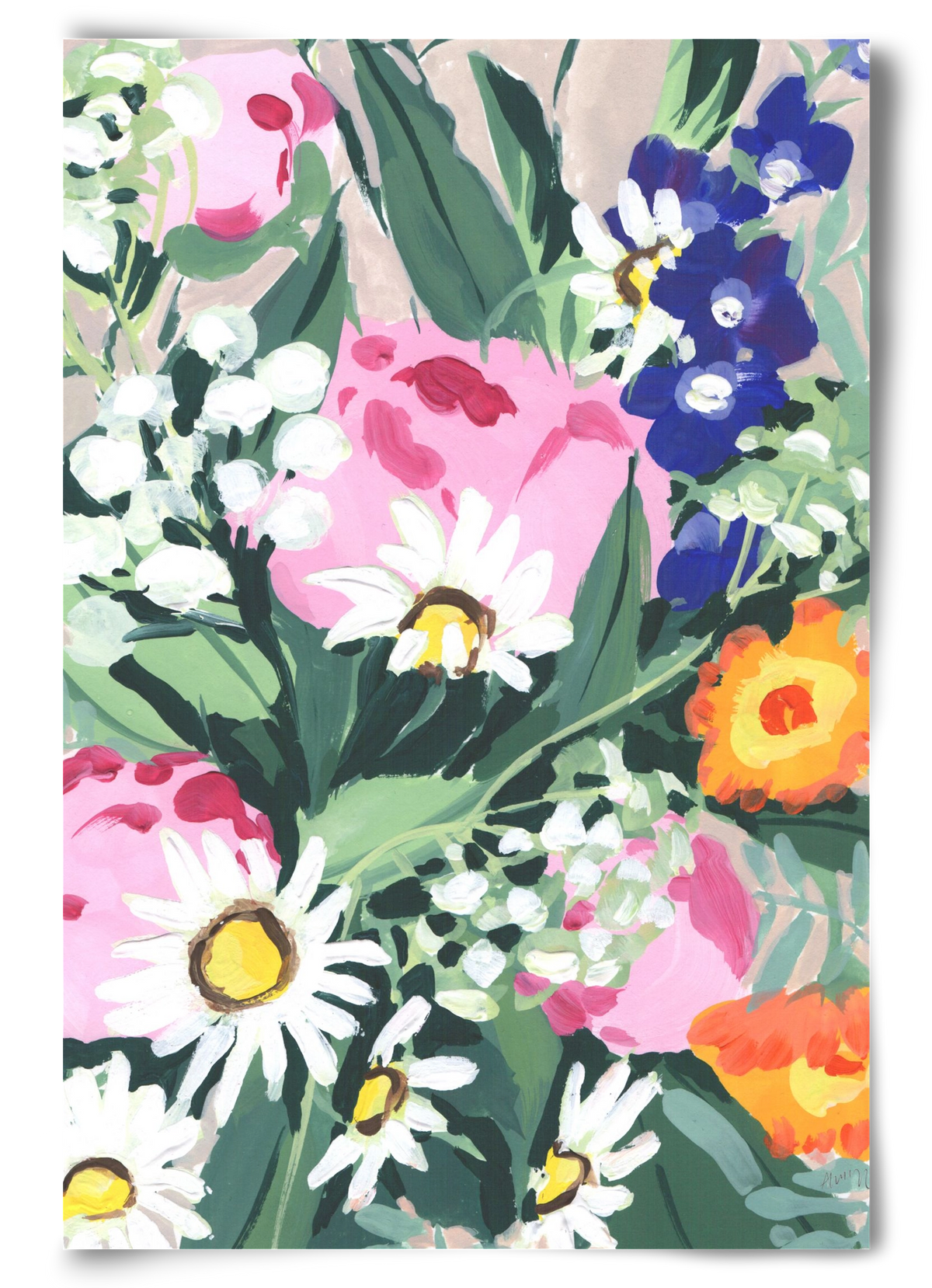 Daisies On Green Grass, 60x90 cm, Keret nélkül