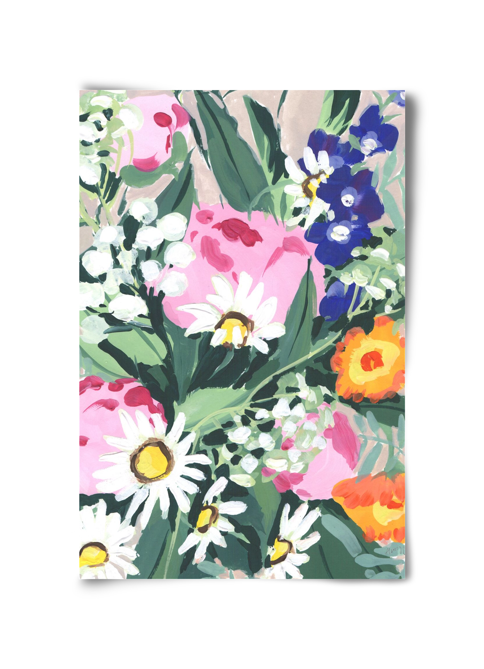 Daisies On Green Grass, 30x45 cm, Keret nélkül