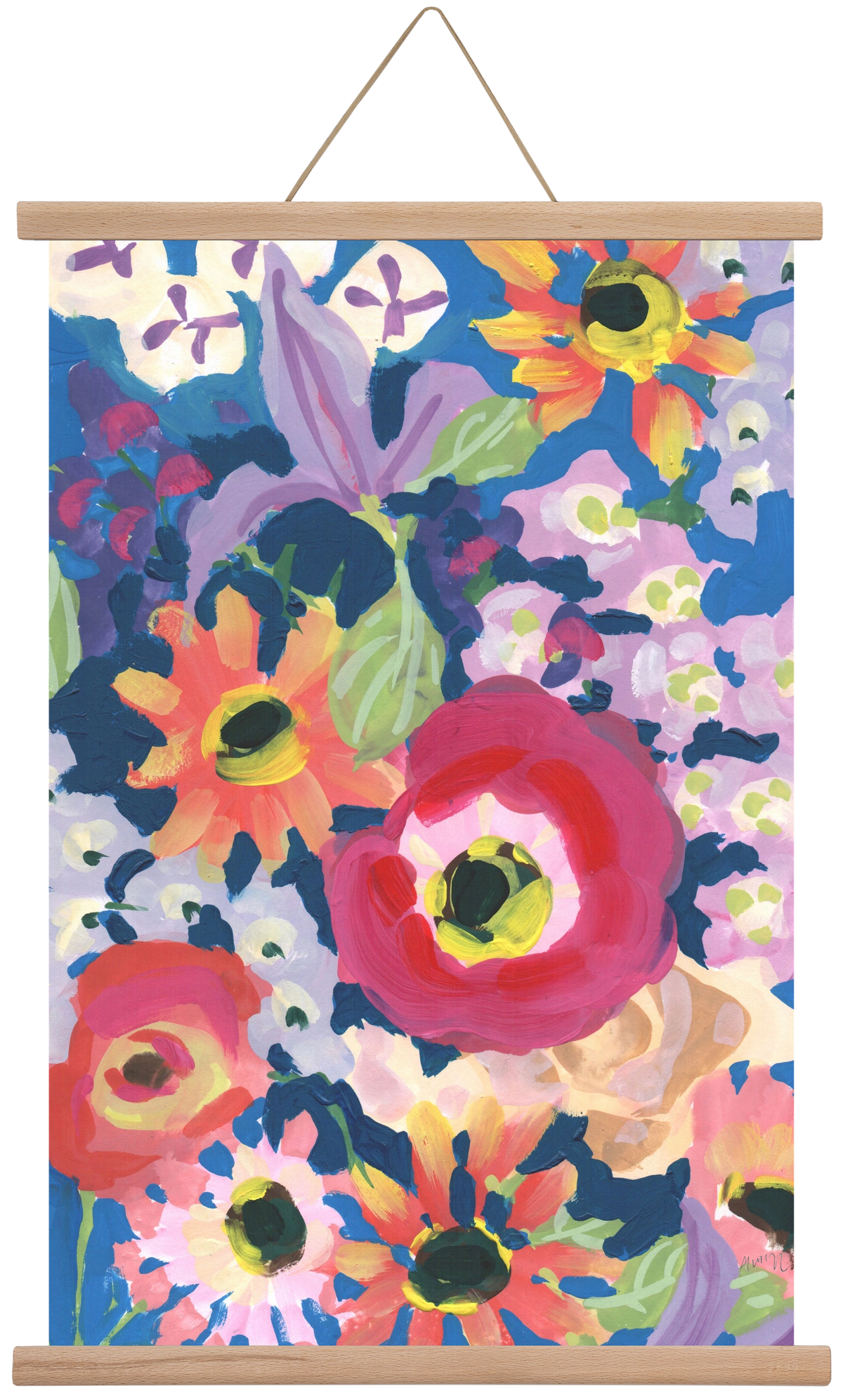 Viva Magenta Poppy, 40x60 cm (40x60 cm), Tölgy akasztó