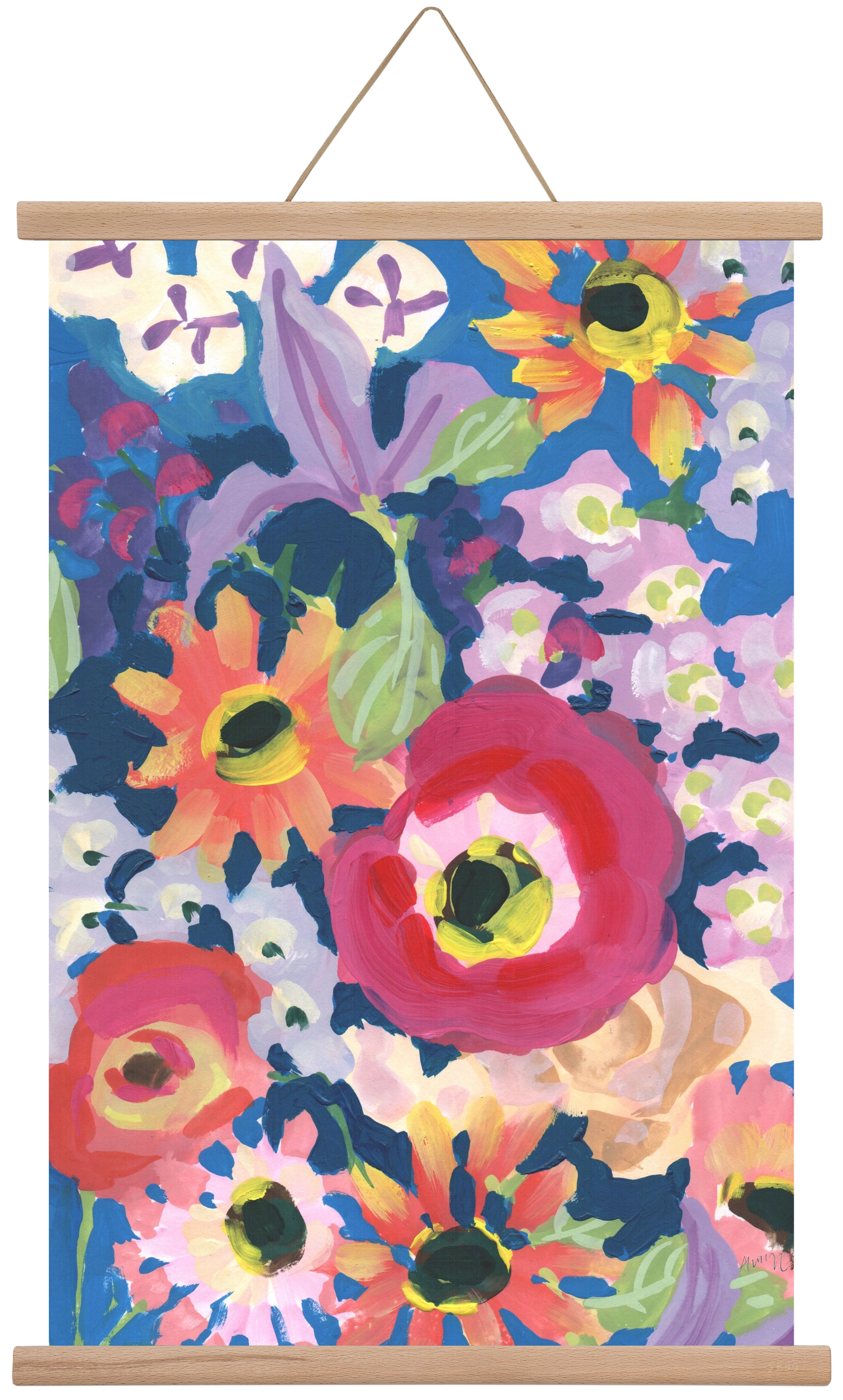 Viva Magenta Poppy, 40x60 cm (40x60 cm), Tölgy akasztó