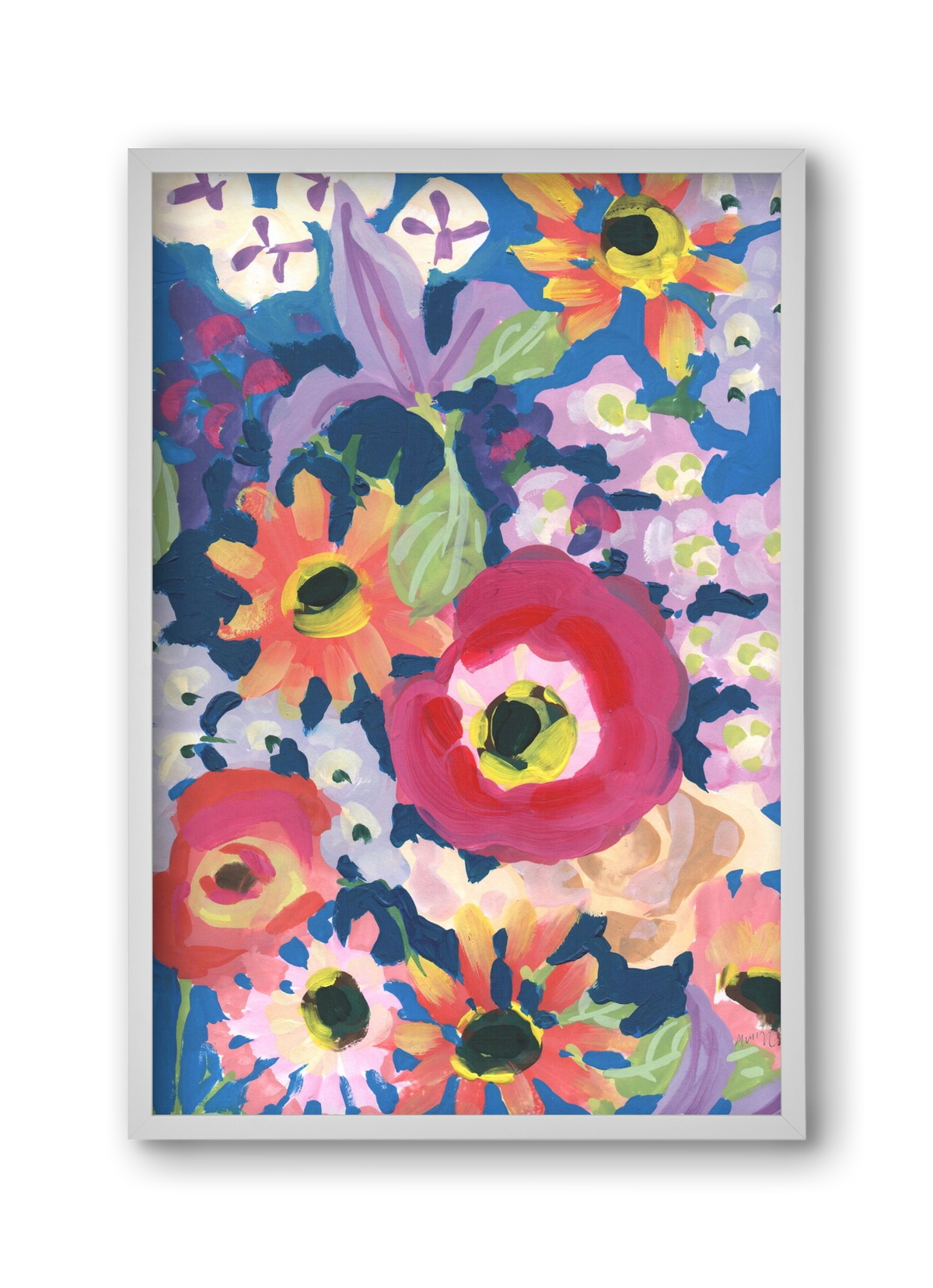 Viva Magenta Poppy, 30x45 cm (30x45 cm), Fehér keret