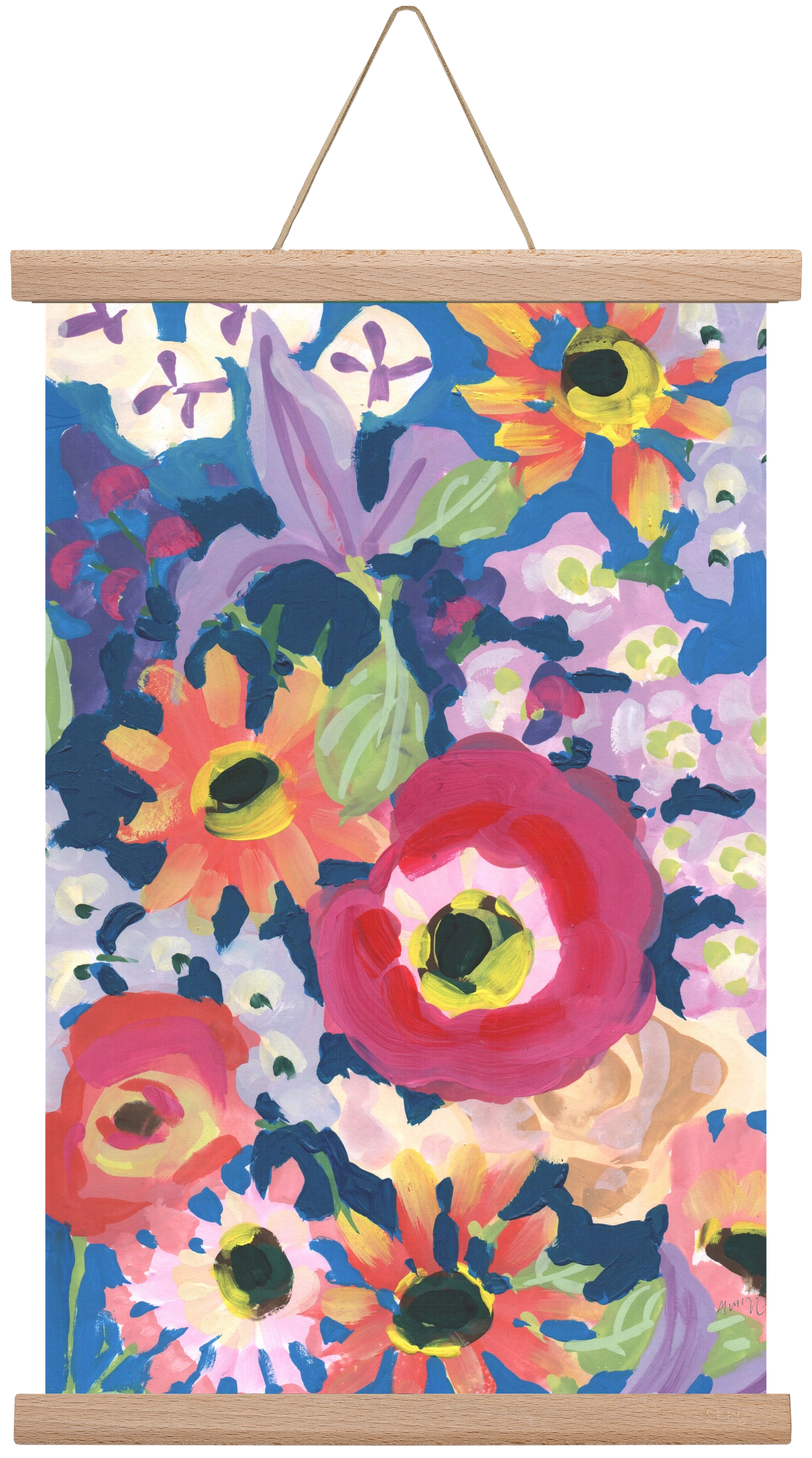 Viva Magenta Poppy, 30x45 cm (30x45 cm), Tölgy akasztó