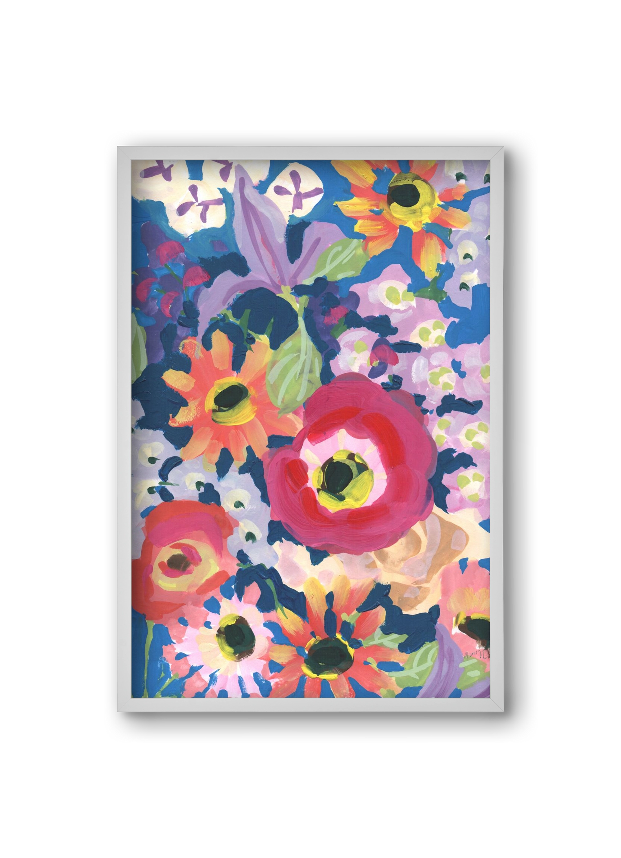 Viva Magenta Poppy, 20x30 cm (20x30 cm), Fehér keret