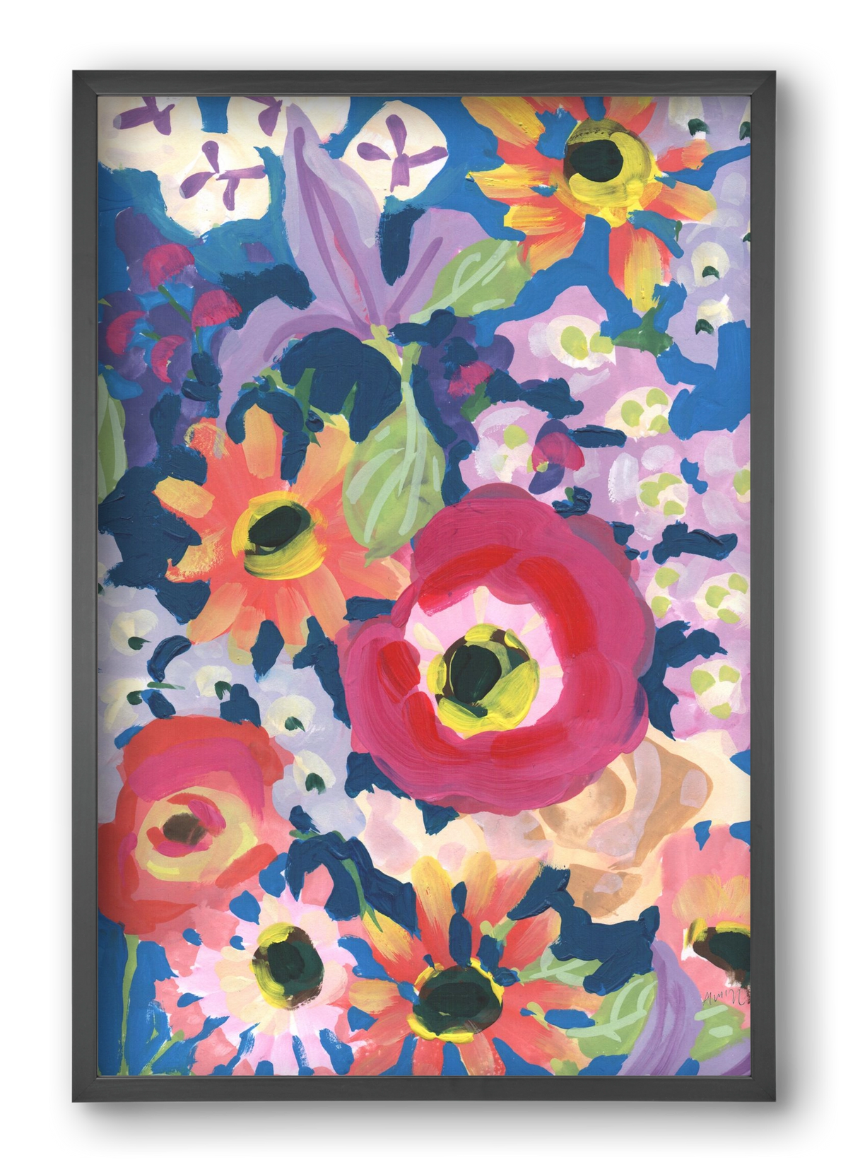 Viva Magenta Poppy, 40x60 cm (40x60 cm), Fekete keret