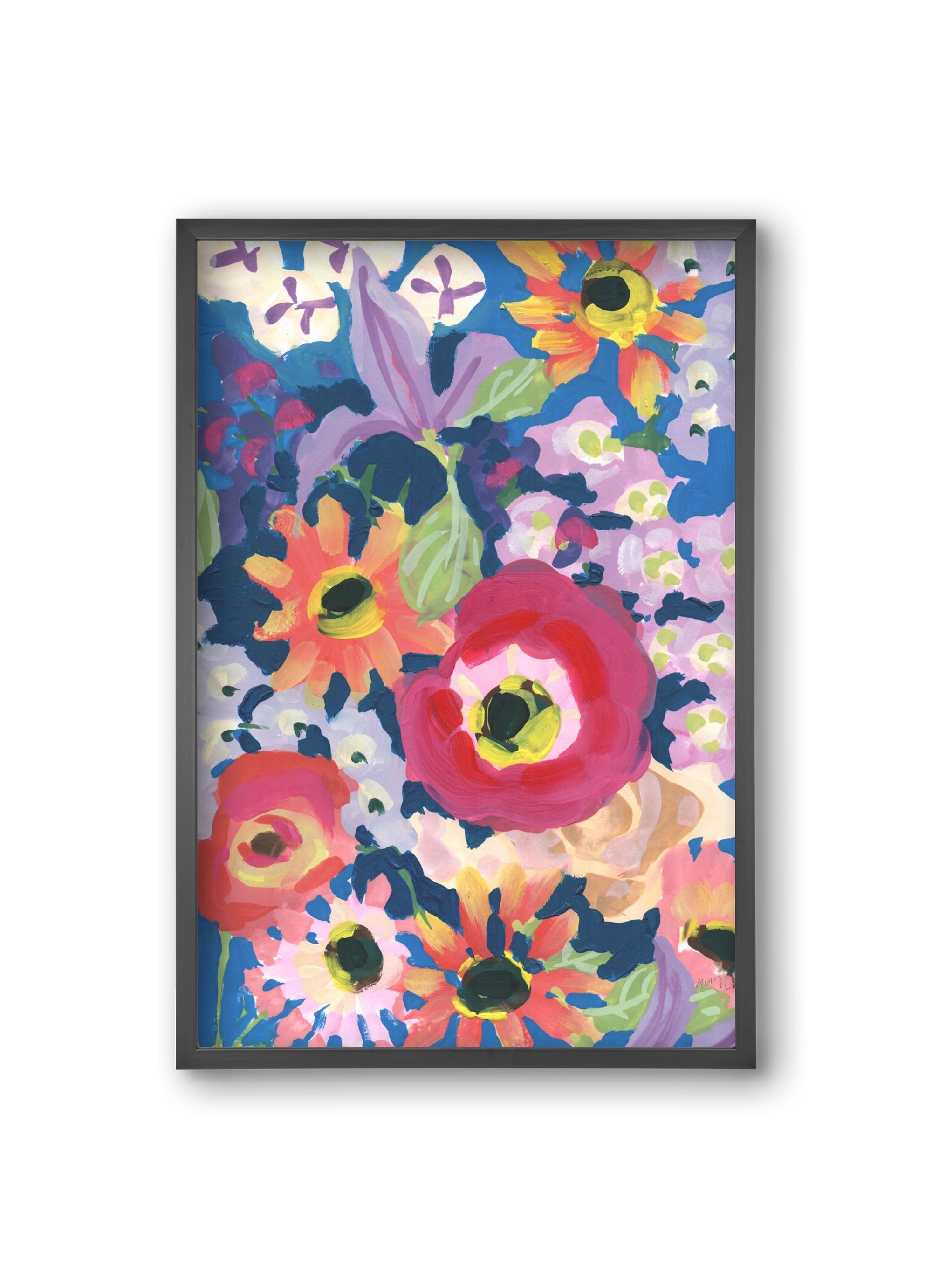Viva Magenta Poppy, 20x30 cm (20x30 cm), Fekete keret