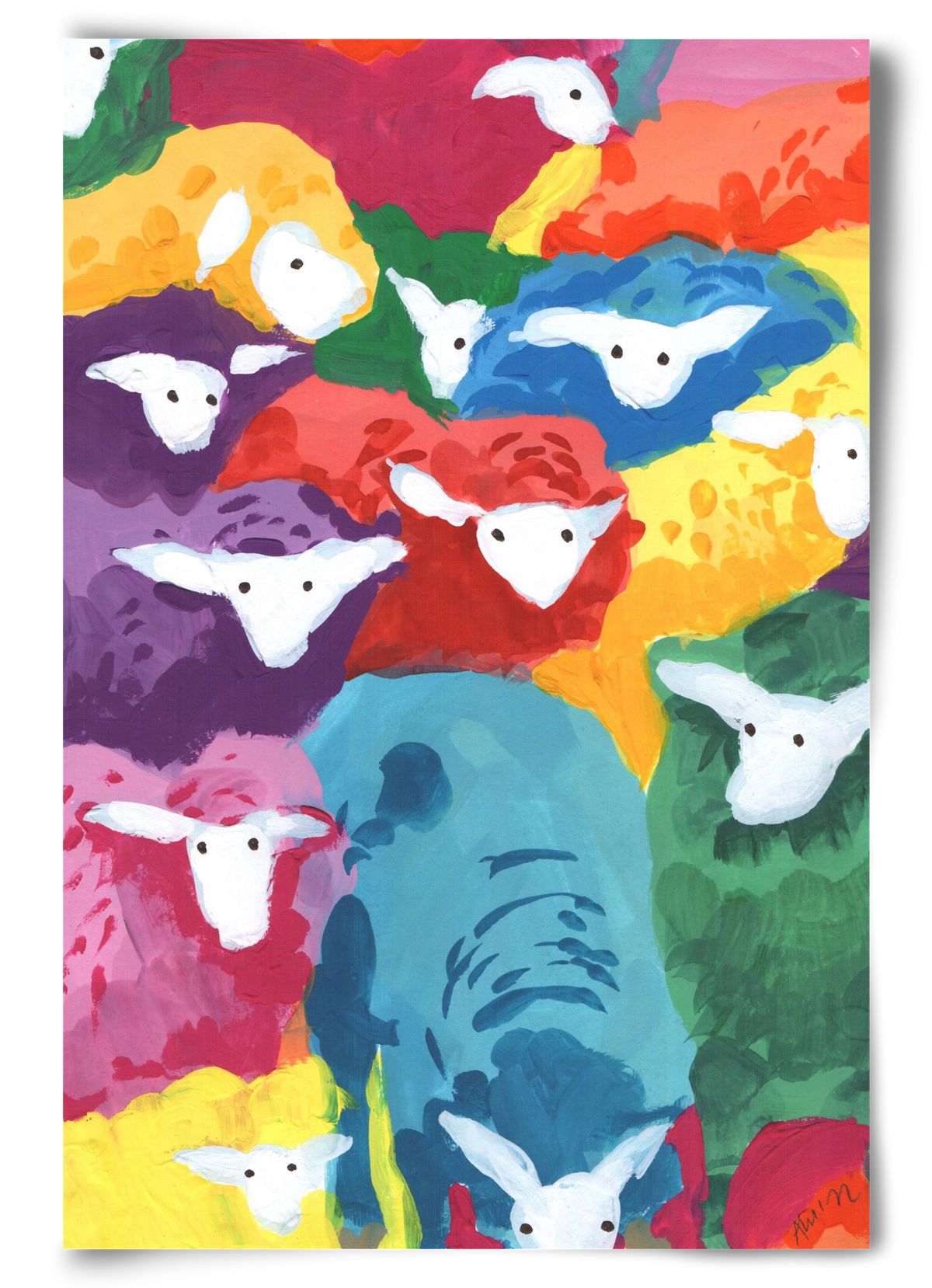 Colorful Sheep Cocktail, 60x90 cm, Keret nélkül