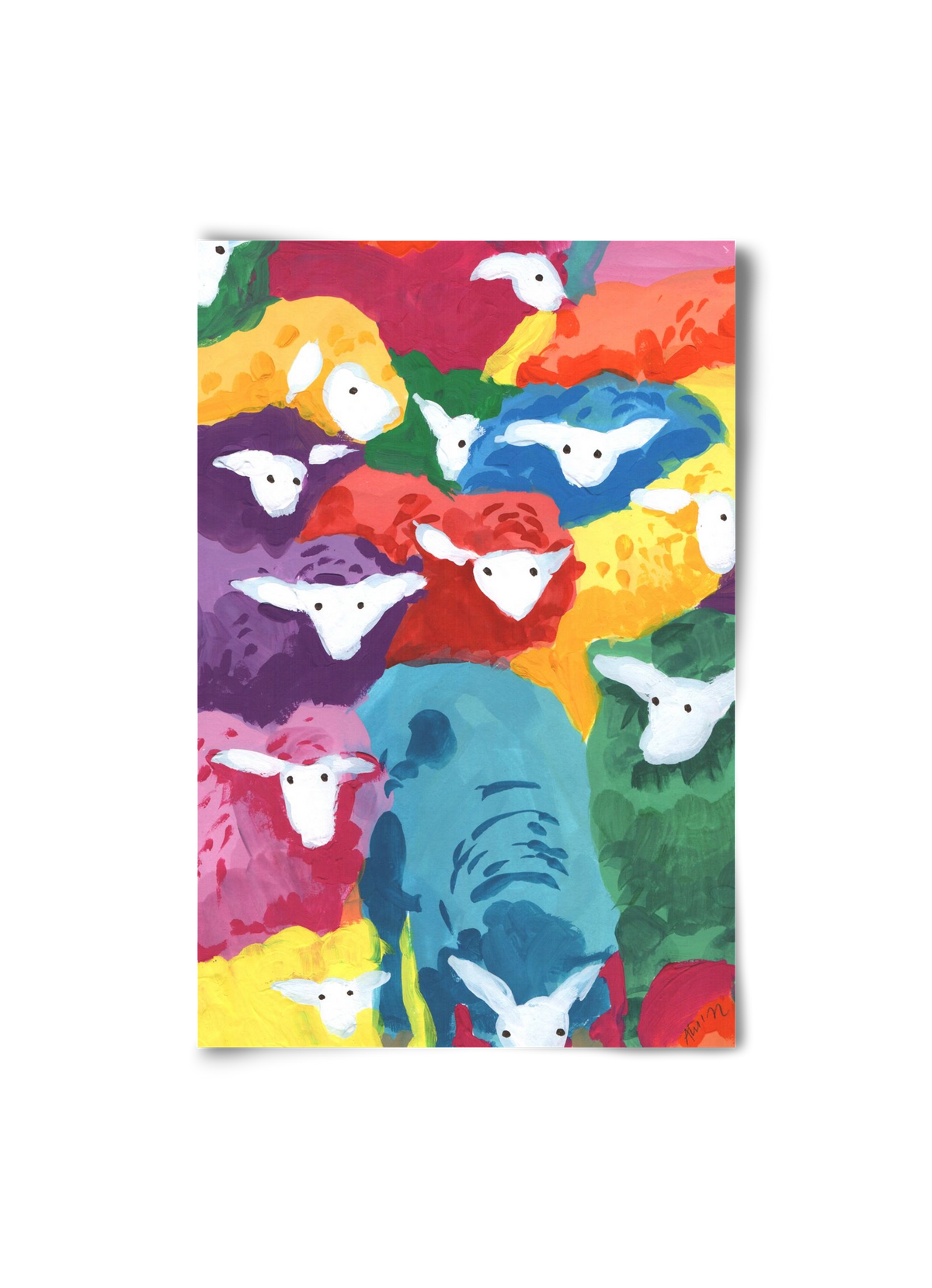 Colorful Sheep Cocktail, 20x30 cm, Keret nélkül