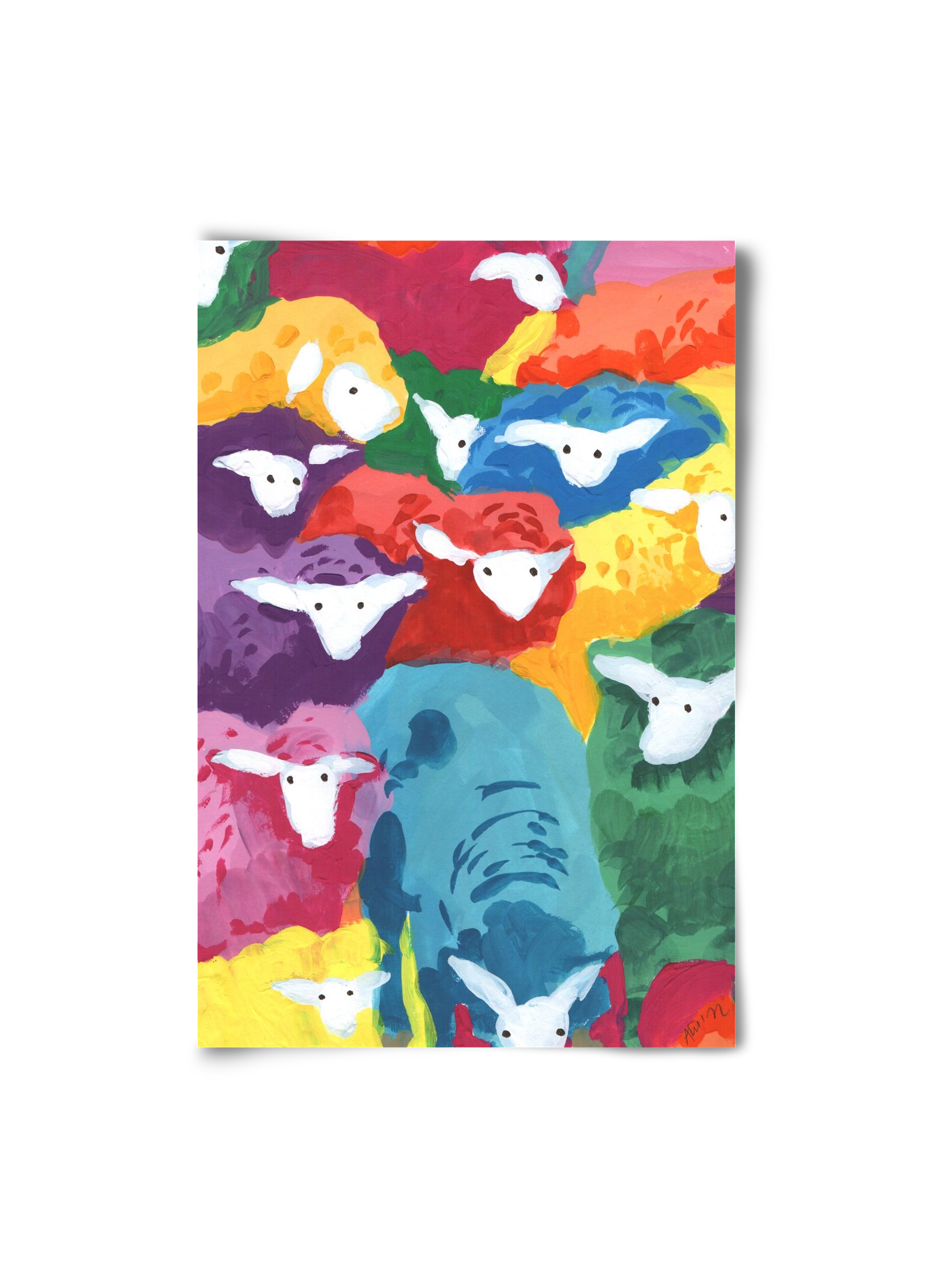 Colorful Sheep Cocktail, 20x30 cm, Keret nélkül