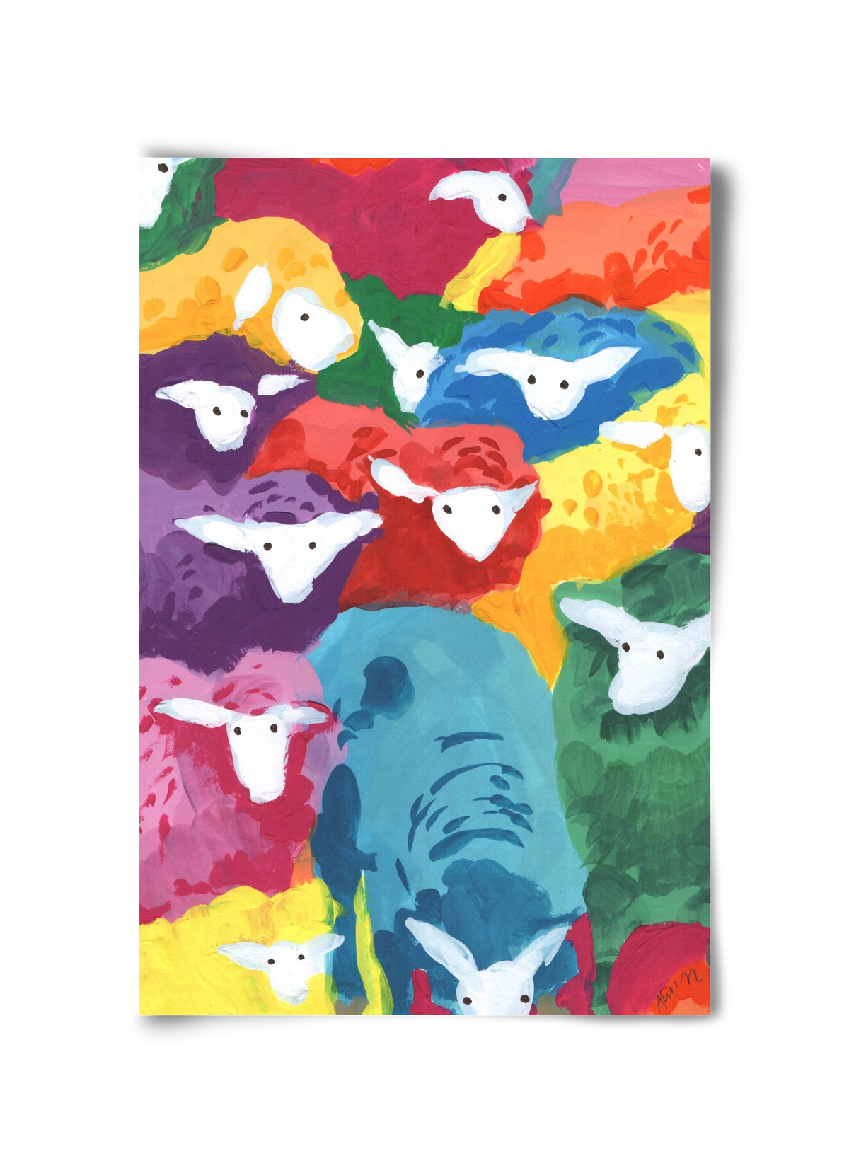 Colorful Sheep Cocktail, 30x45 cm, Keret nélkül