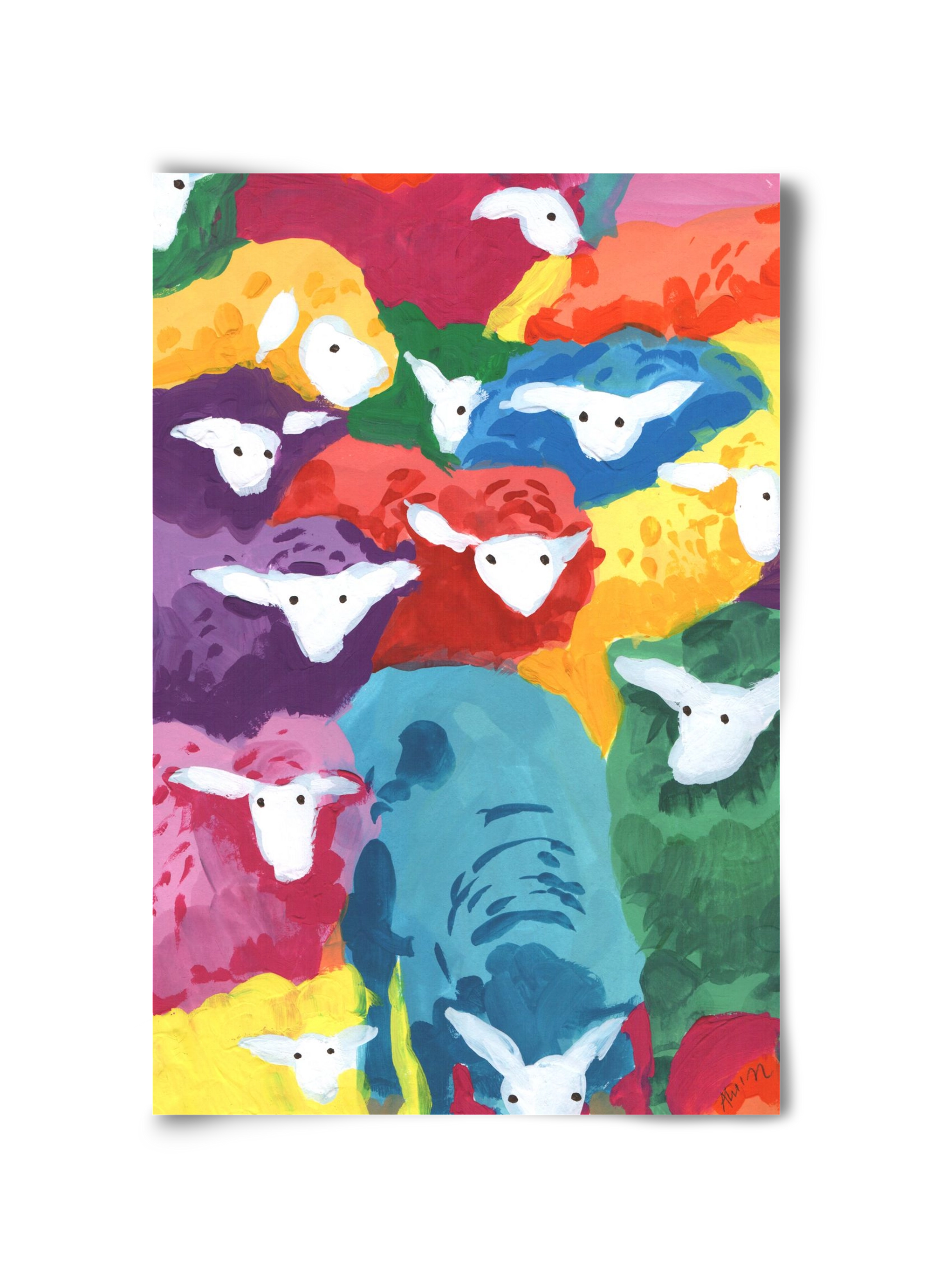 Colorful Sheep Cocktail, 30x45 cm, Keret nélkül