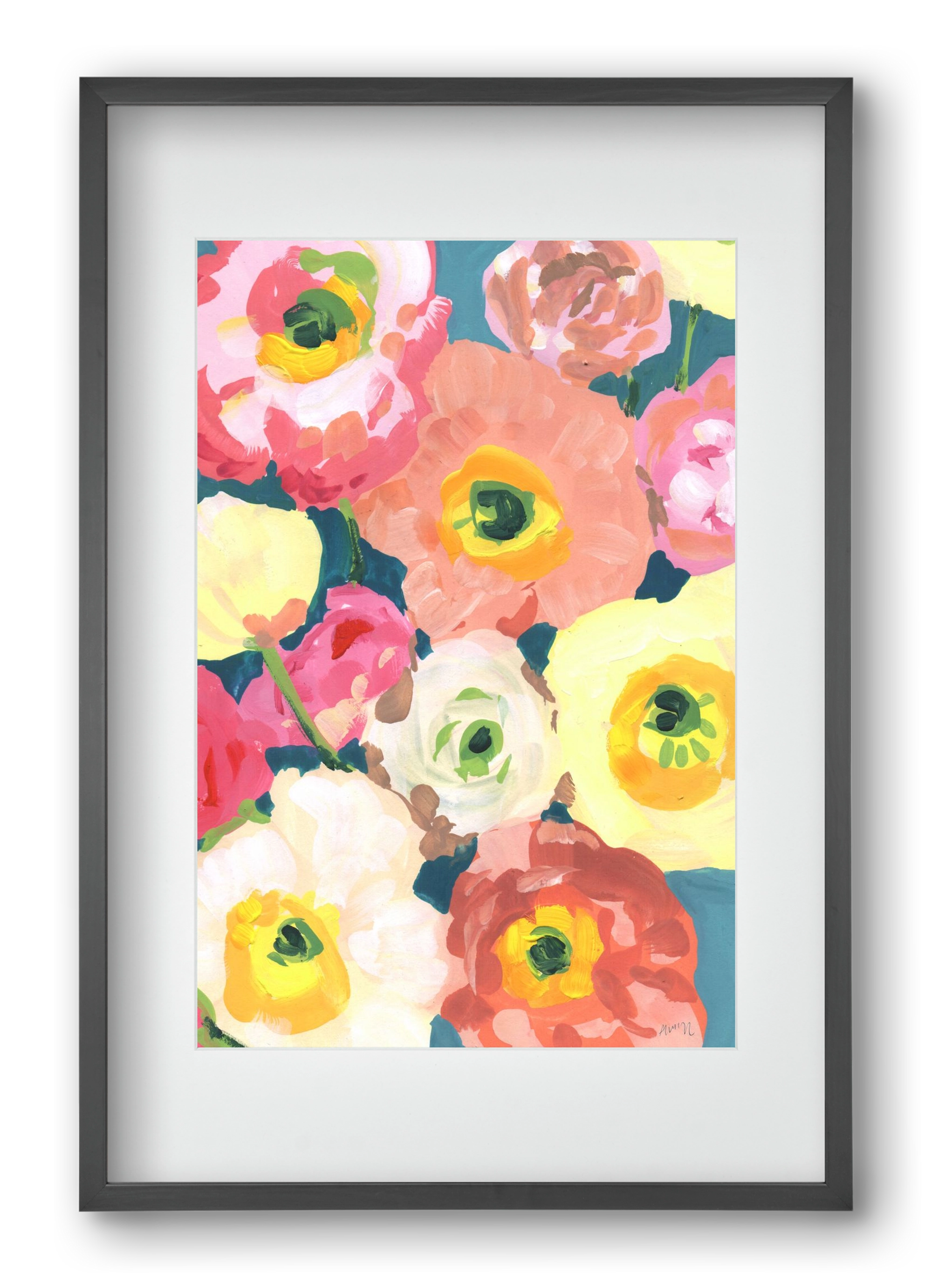 Icelandic Poppies, 40x60 cm (30x45 cm), Fekete keret, paszpartuval