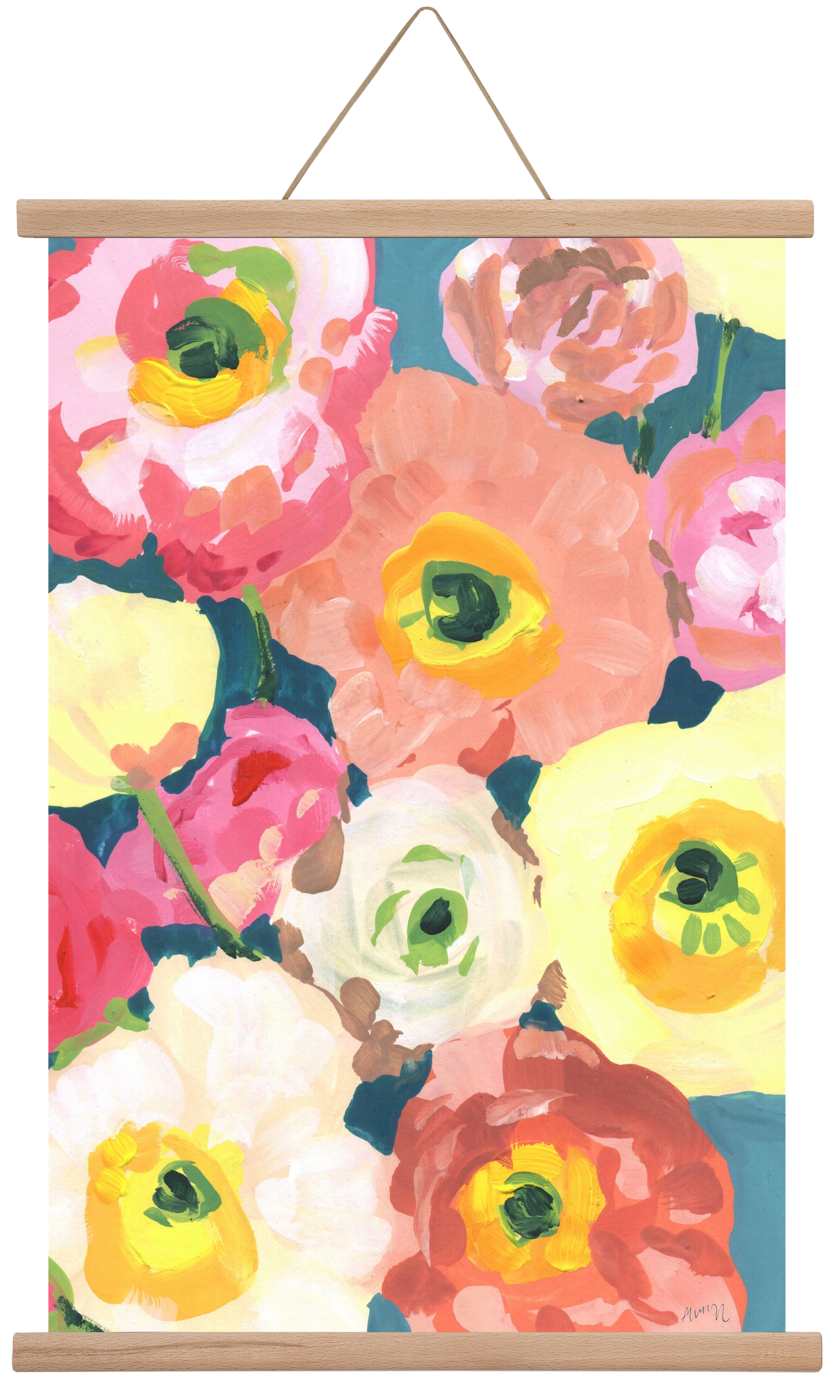 Icelandic Poppies, 40x60 cm (40x60 cm), Tölgy akasztó