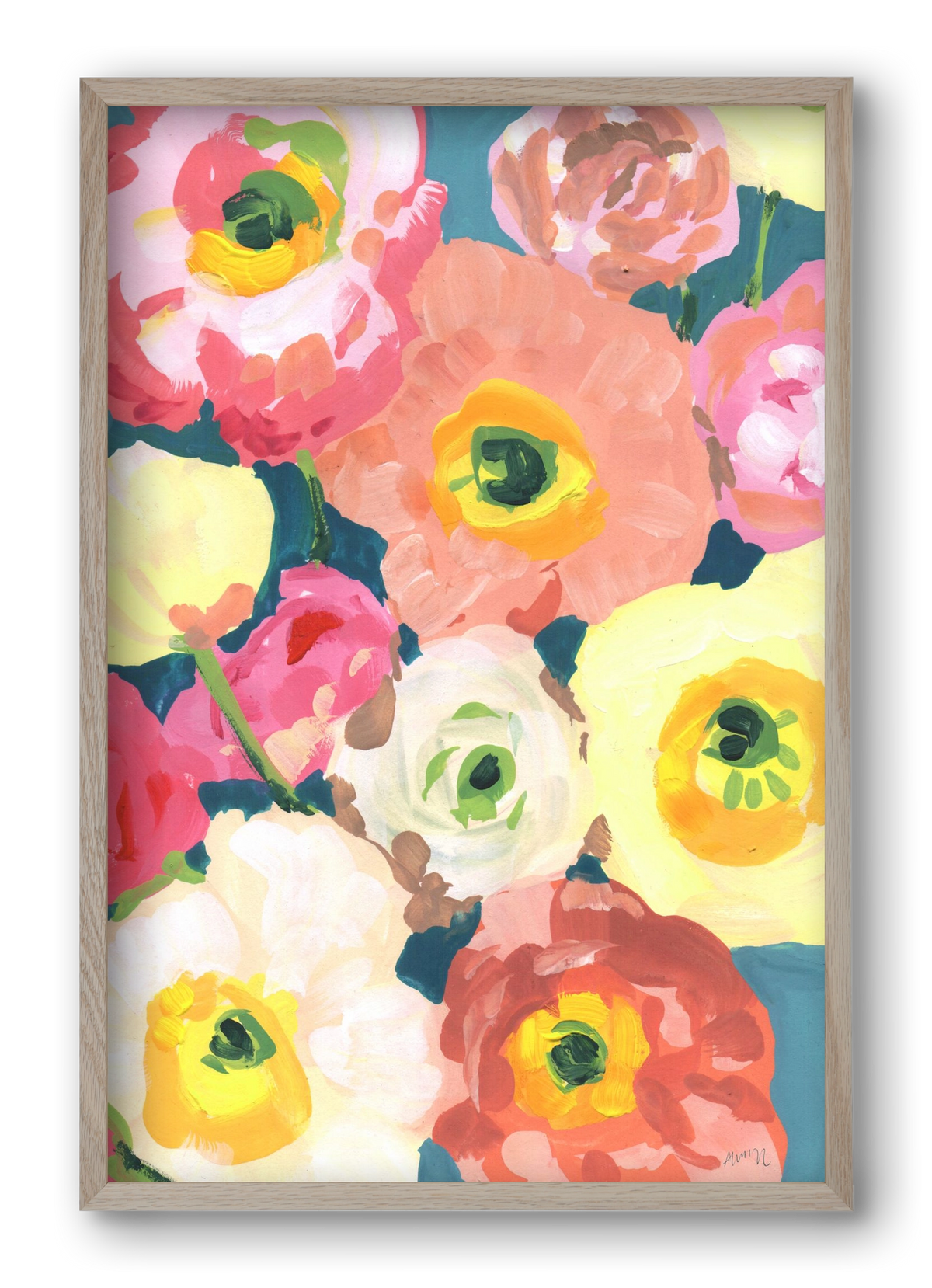 Icelandic Poppies, 40x60 cm (40x60 cm), Tölgy keret