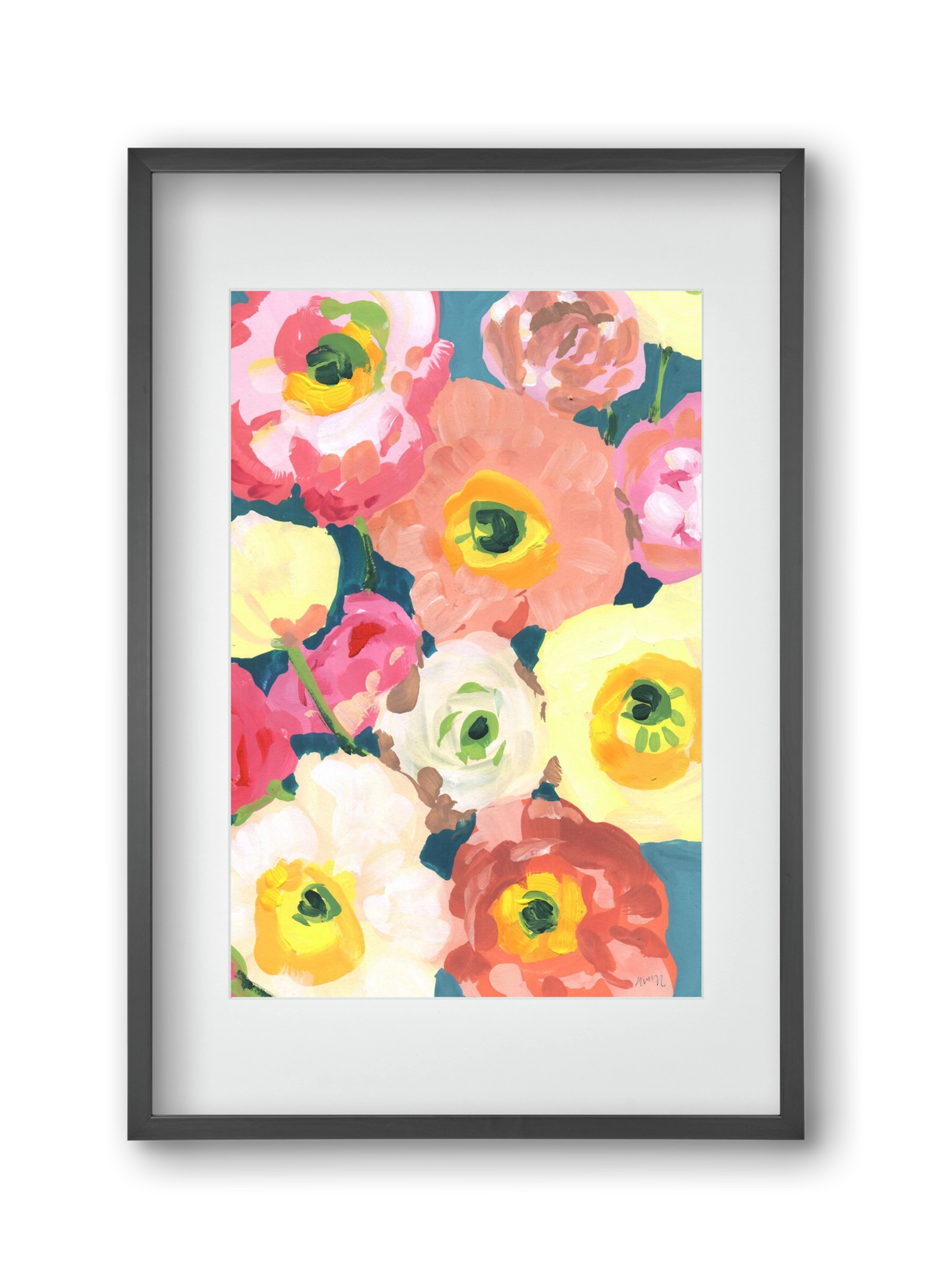 Icelandic Poppies, 30x45 cm (20x30 cm), Fekete keret, paszpartuval
