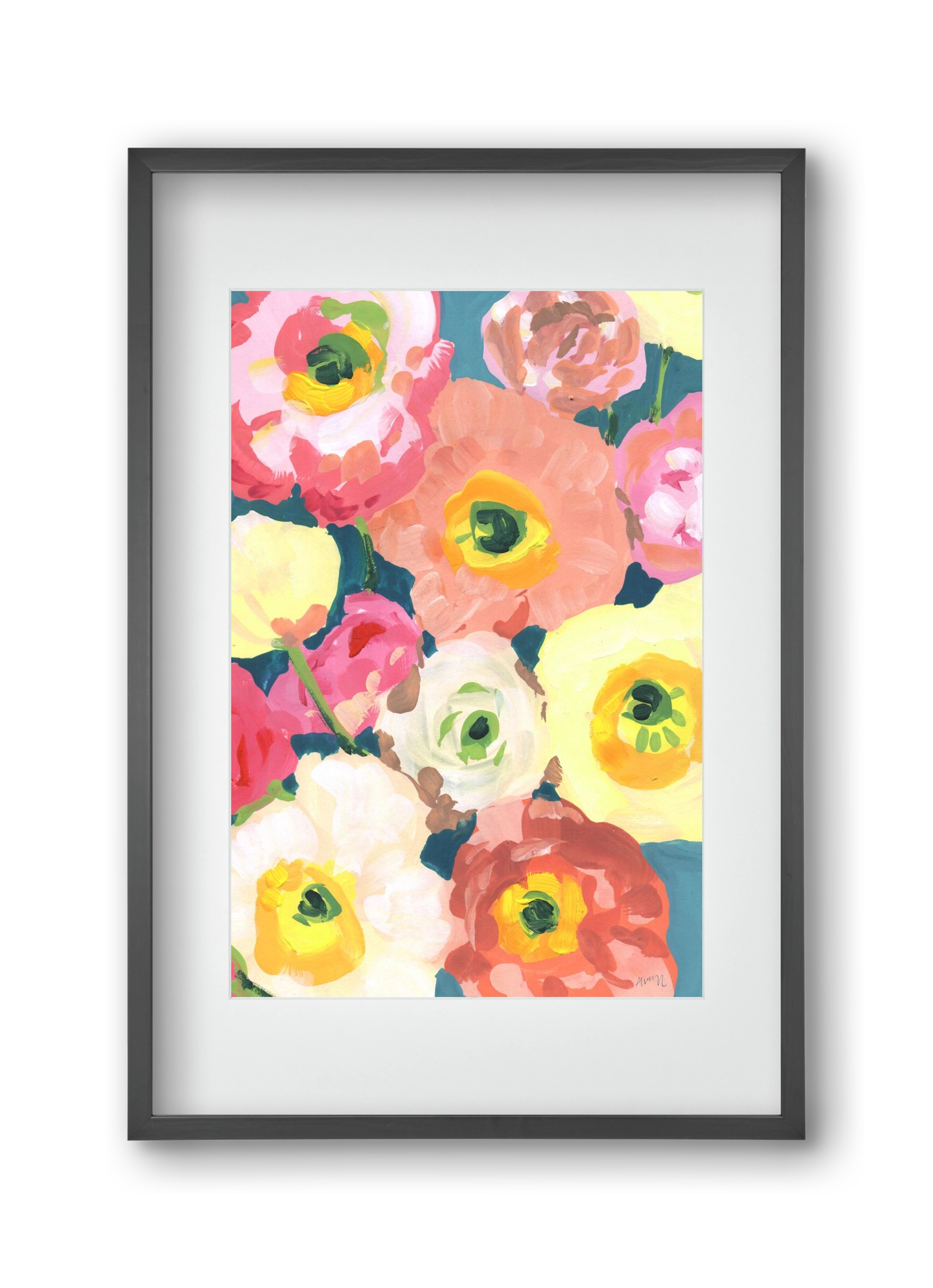 Icelandic Poppies, 30x45 cm (20x30 cm), Fekete keret, paszpartuval