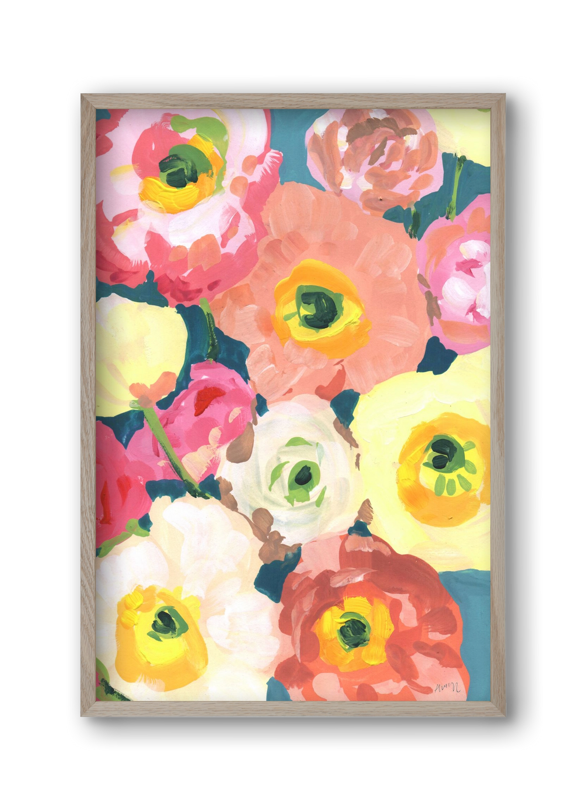 Icelandic Poppies, 30x45 cm (30x45 cm), Tölgy keret