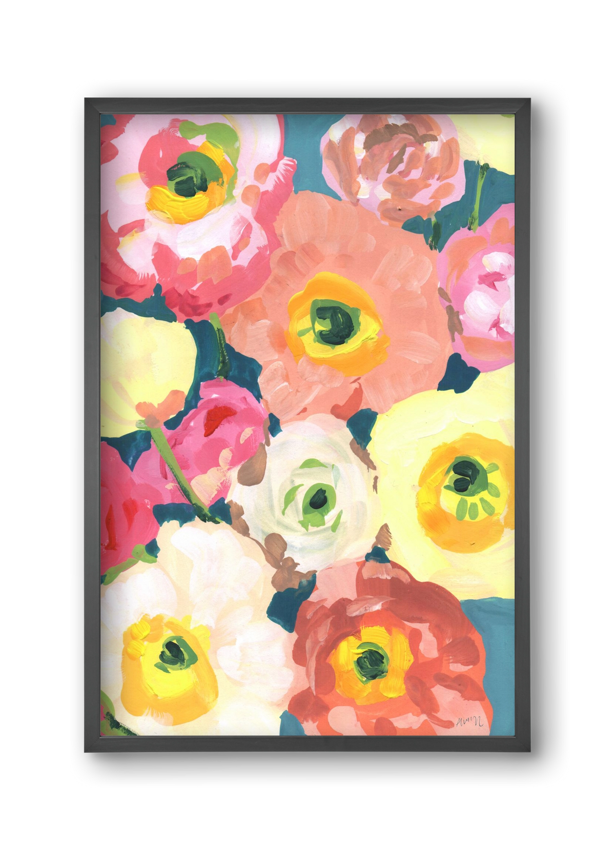 Icelandic Poppies, 30x45 cm (30x45 cm), Fekete keret