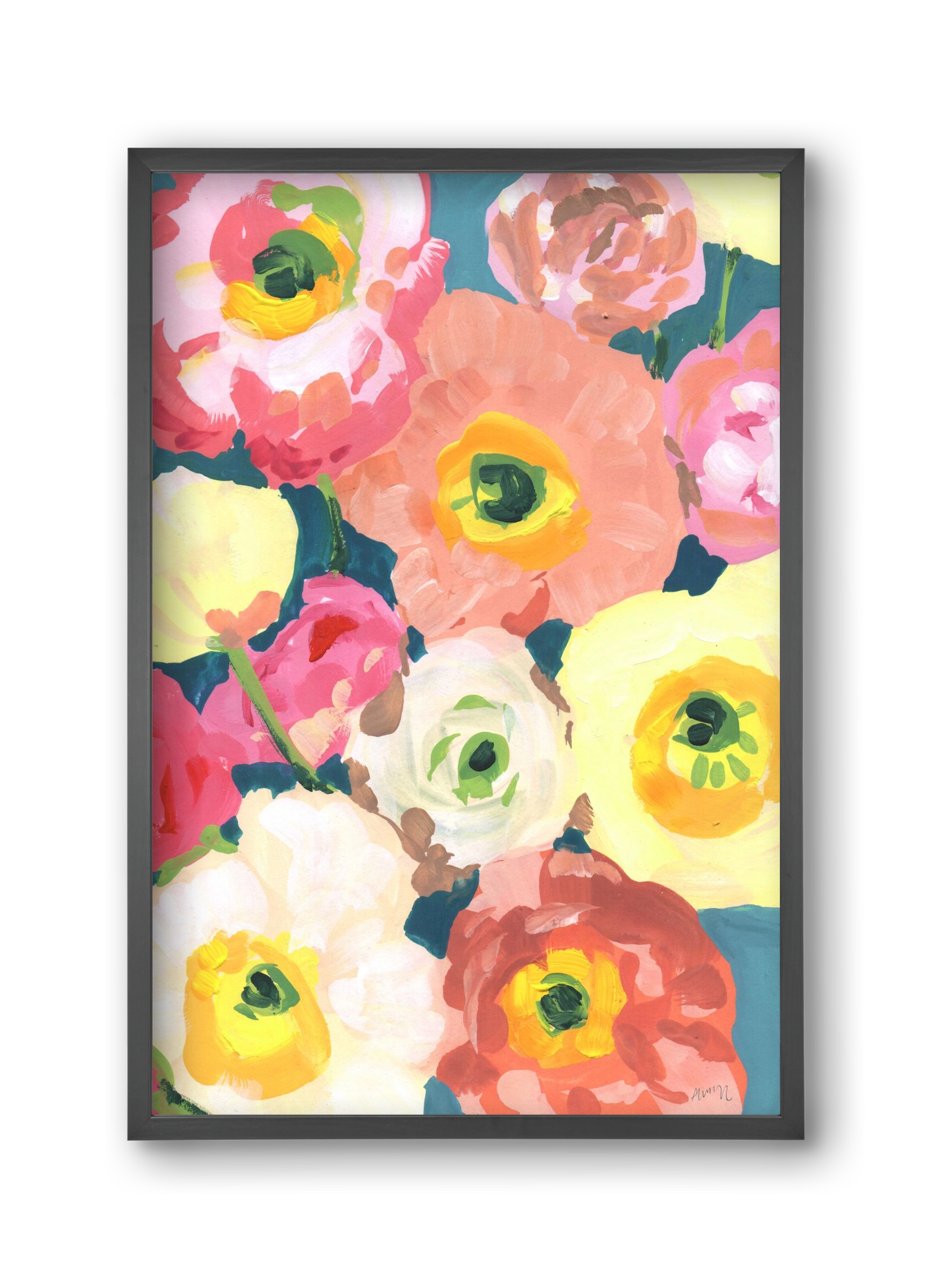 Icelandic Poppies, 30x45 cm (30x45 cm), Fekete keret