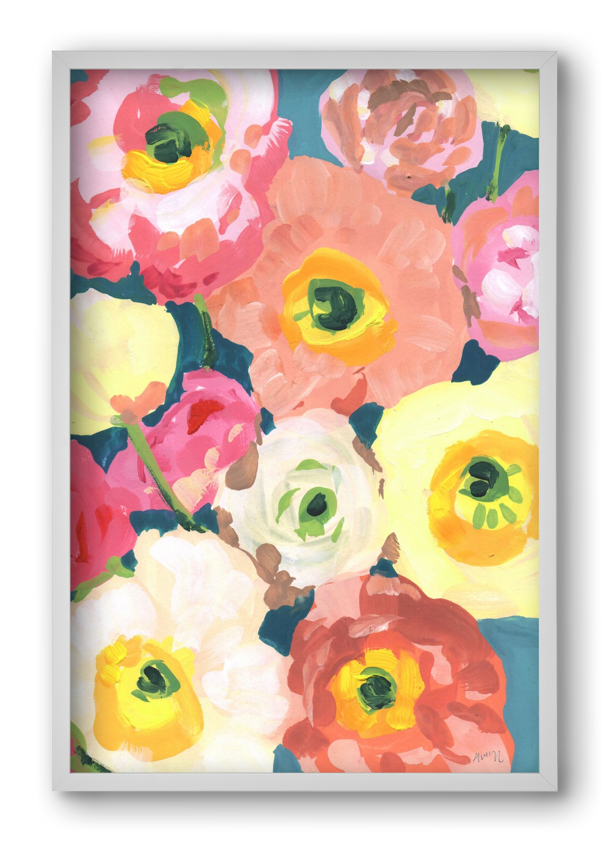 Icelandic Poppies, 40x60 cm (40x60 cm), Fehér keret