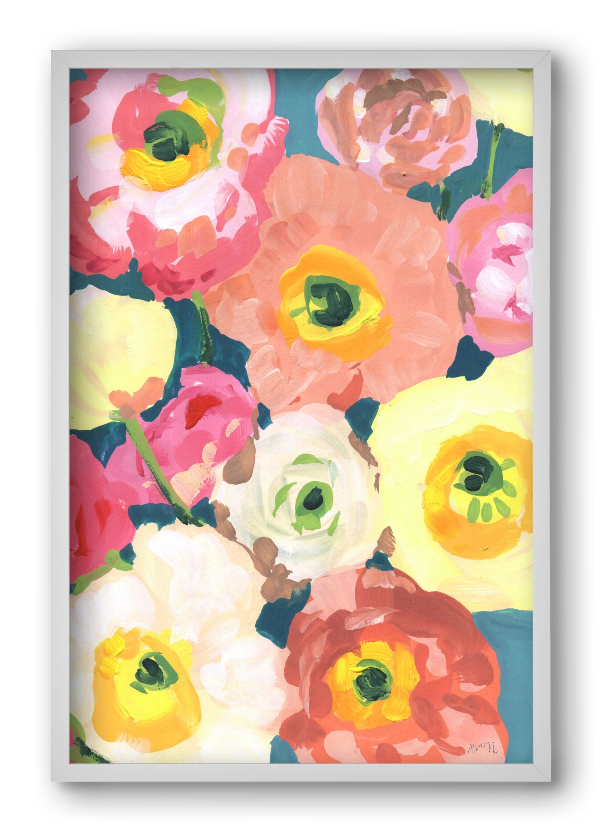 Icelandic Poppies, 40x60 cm (40x60 cm), Fehér keret