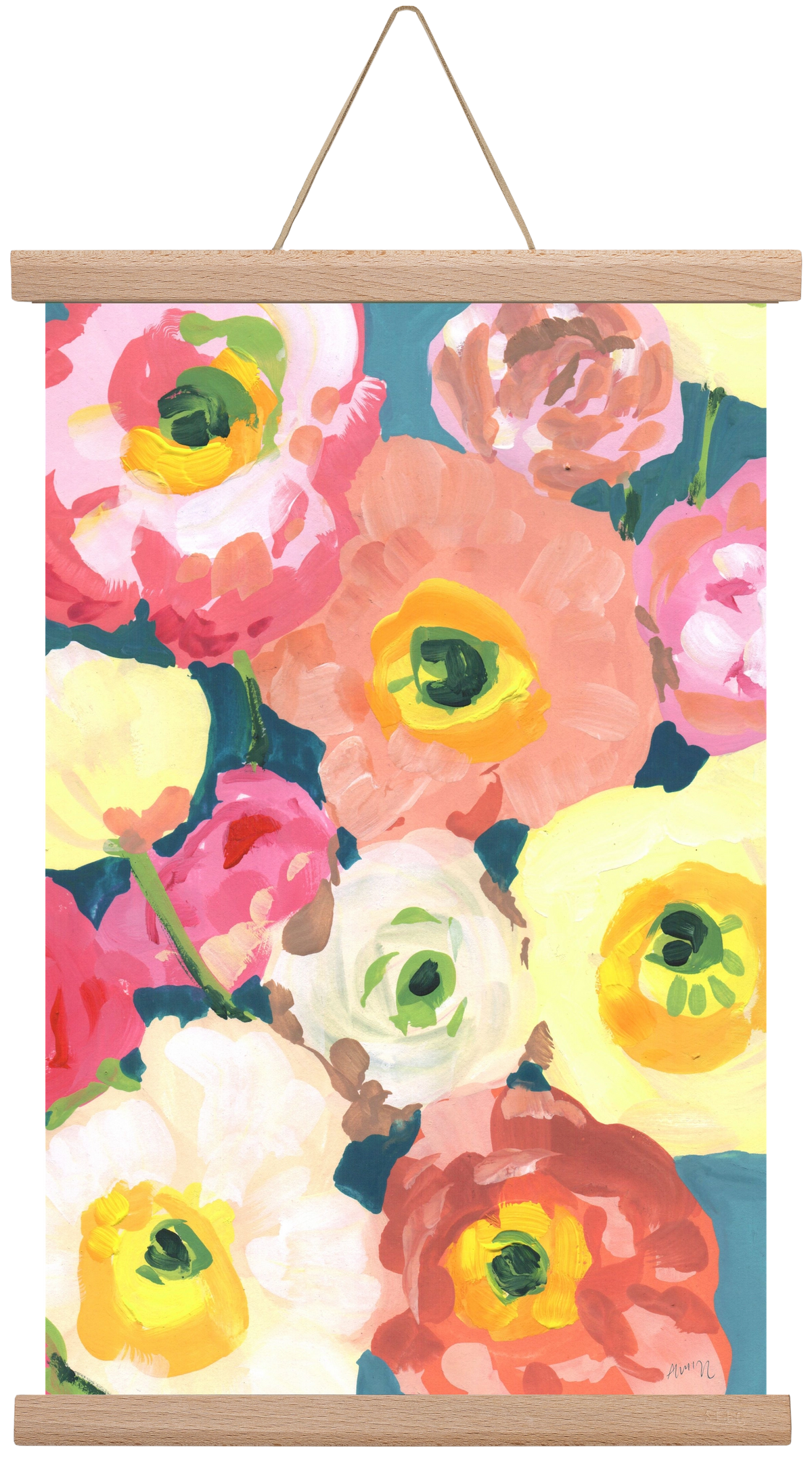 Icelandic Poppies, 30x45 cm (30x45 cm), Tölgy akasztó