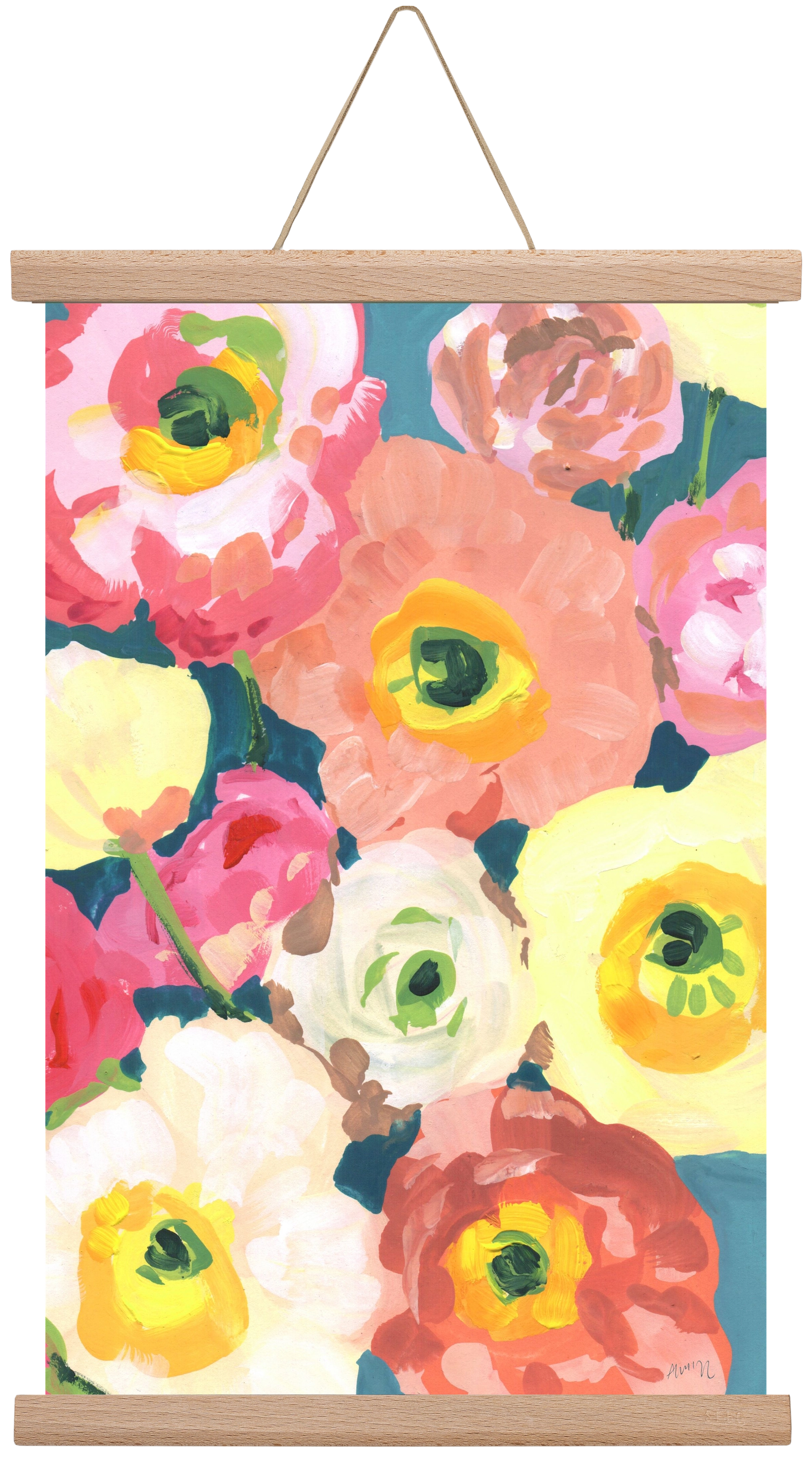 Icelandic Poppies, 30x45 cm (30x45 cm), Tölgy akasztó