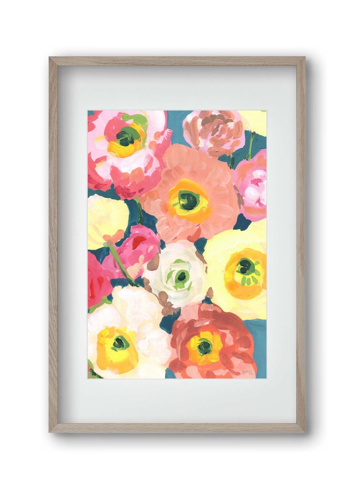 Icelandic Poppies, 30x45 cm (20x30 cm), Tölgy keret, paszpartuval