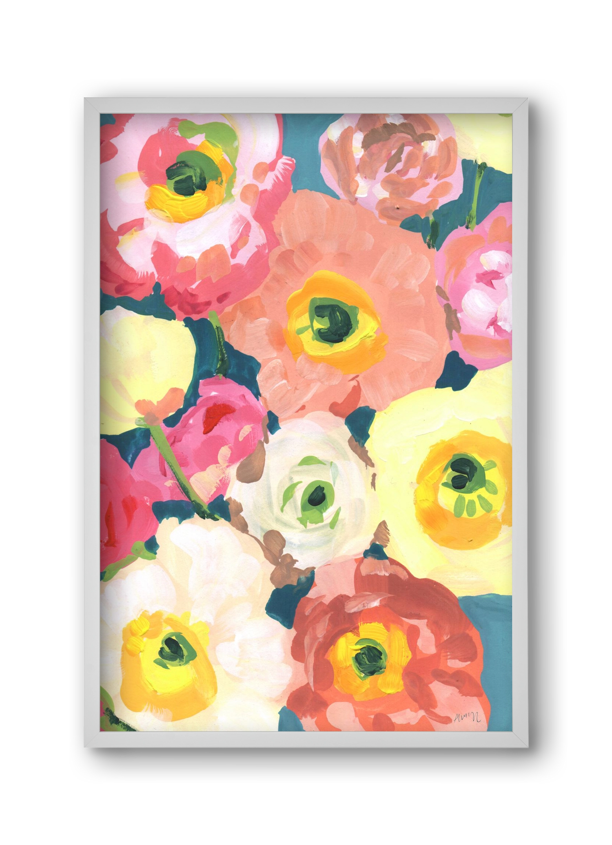 Icelandic Poppies, 30x45 cm (30x45 cm), Fehér keret