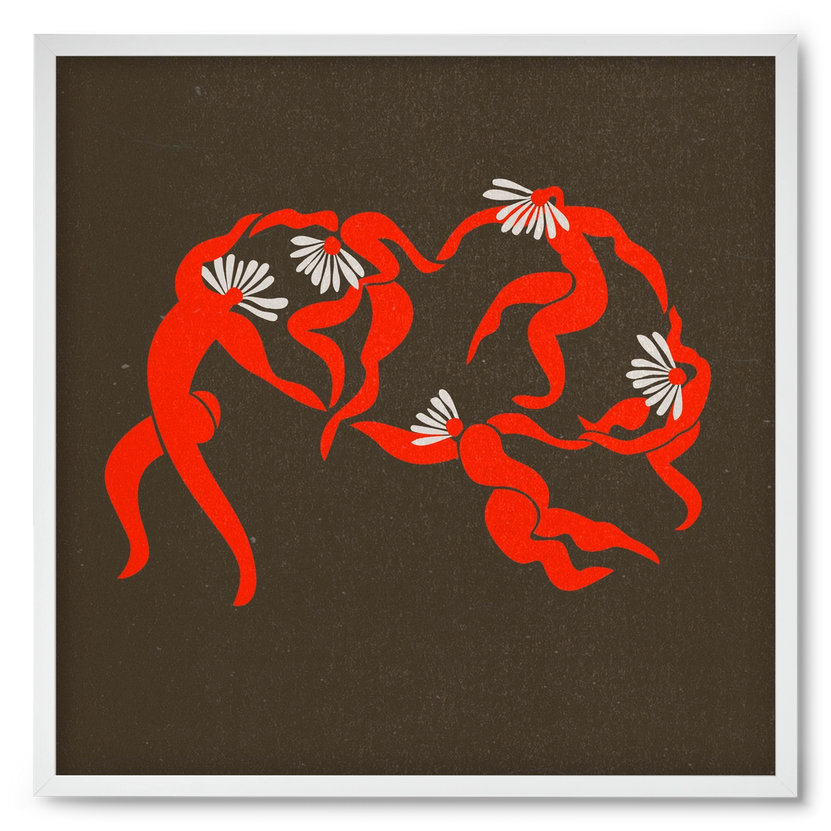 Dancing daisies , 50x50 cm (50x50 cm), Fehér keret