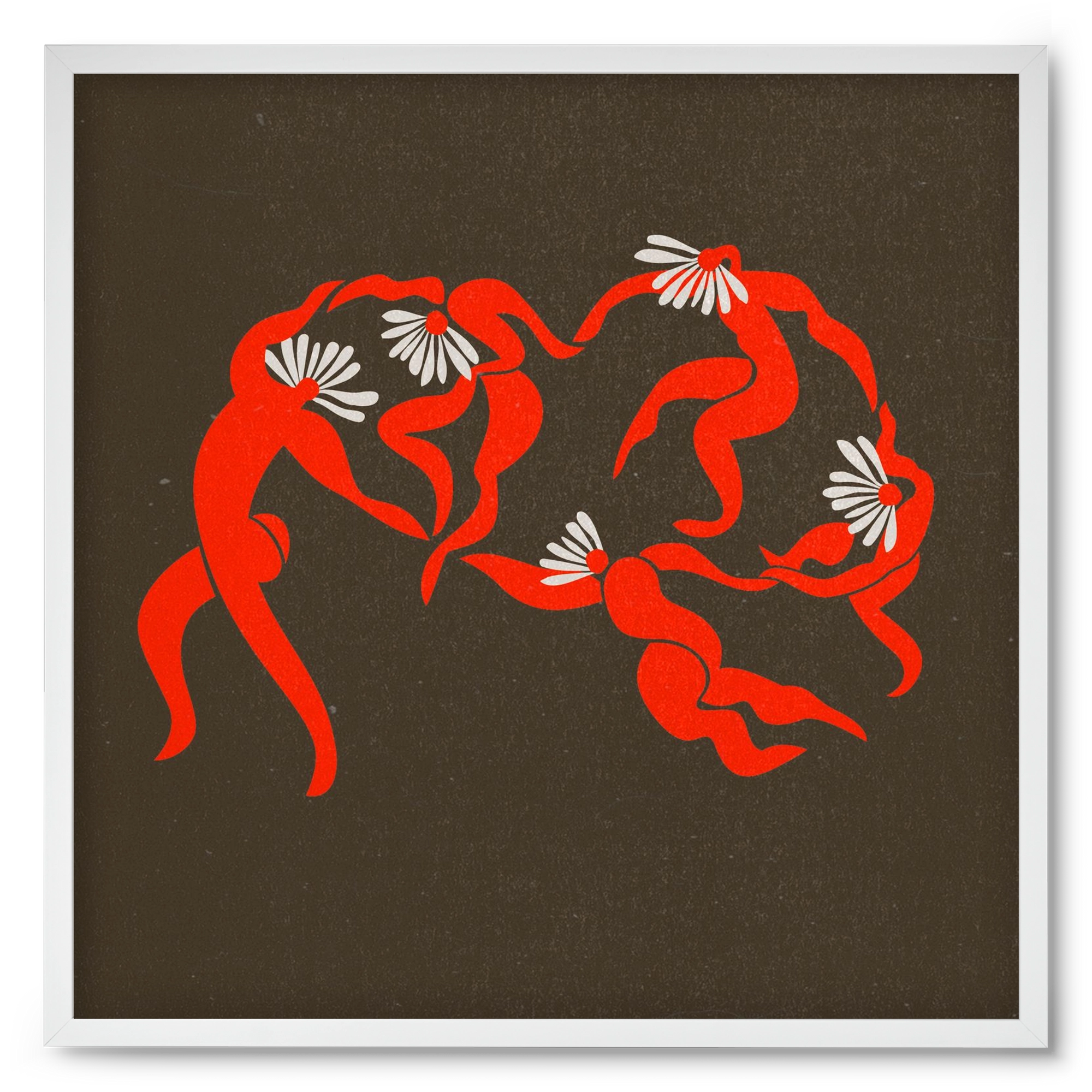 Dancing daisies , 50x50 cm (50x50 cm), Fehér keret