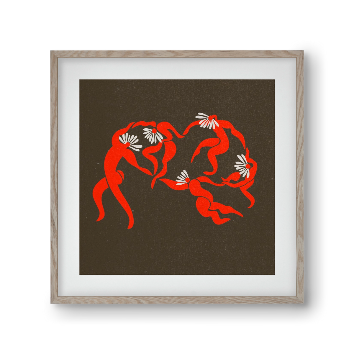 Dancing daisies , 30x30 cm (20x20 cm), Tölgy keret, paszpartuval