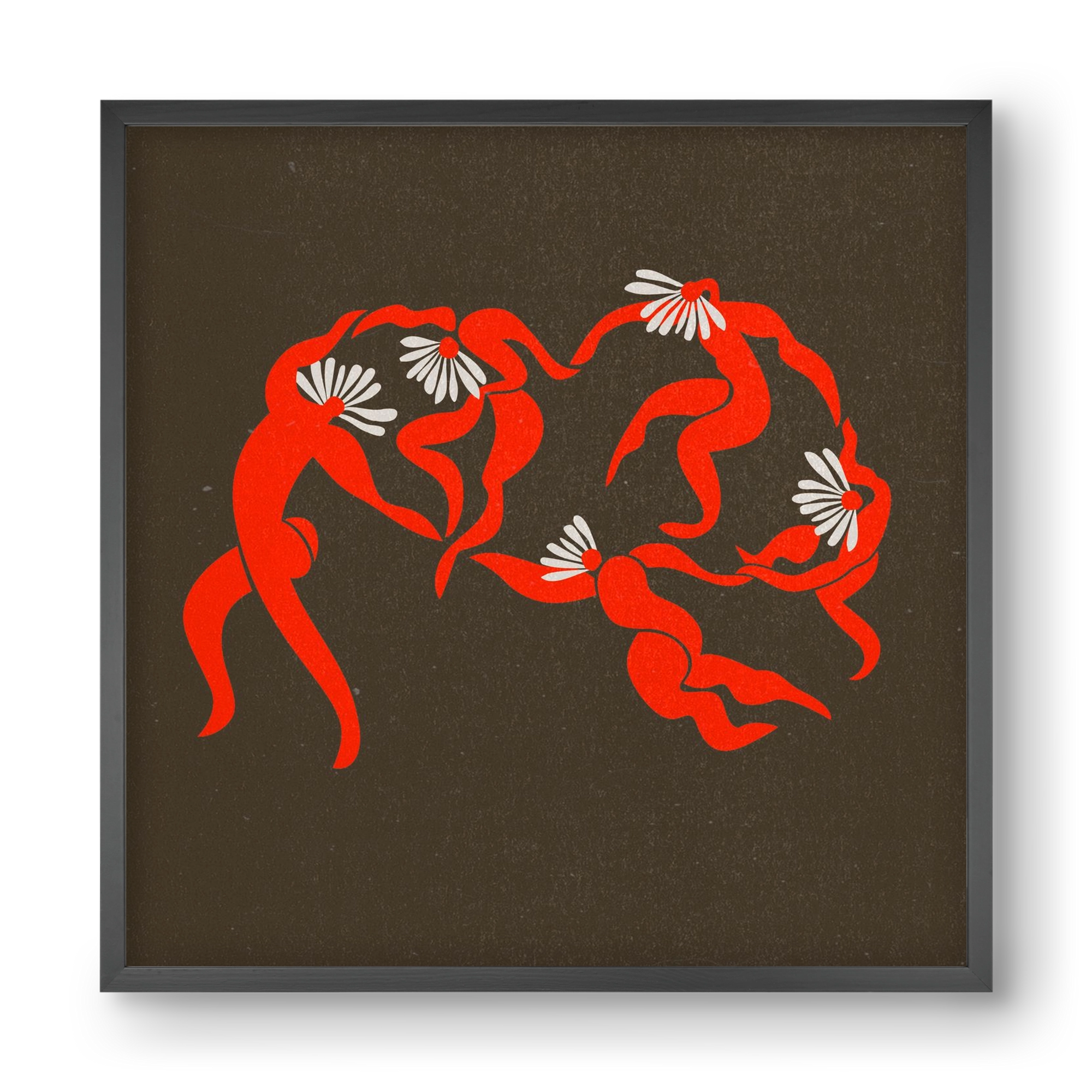 Dancing daisies , 40x40 cm (40x40 cm), Fekete keret