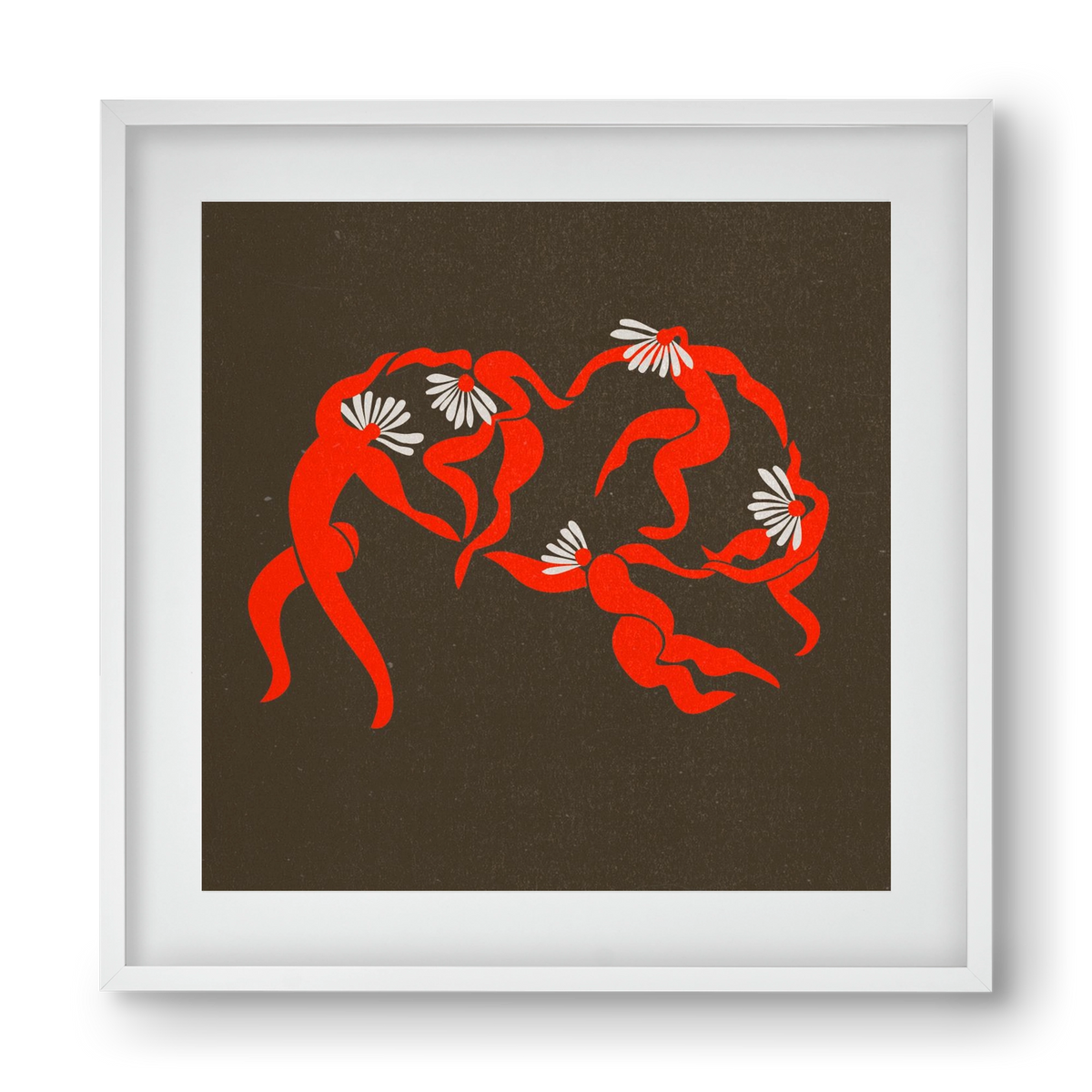 Dancing daisies , 40x40 cm (30x30 cm), Fehér keret, paszpartuval