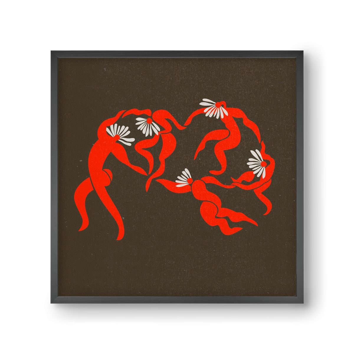 Dancing daisies , 30x30 cm (30x30 cm), Fekete keret