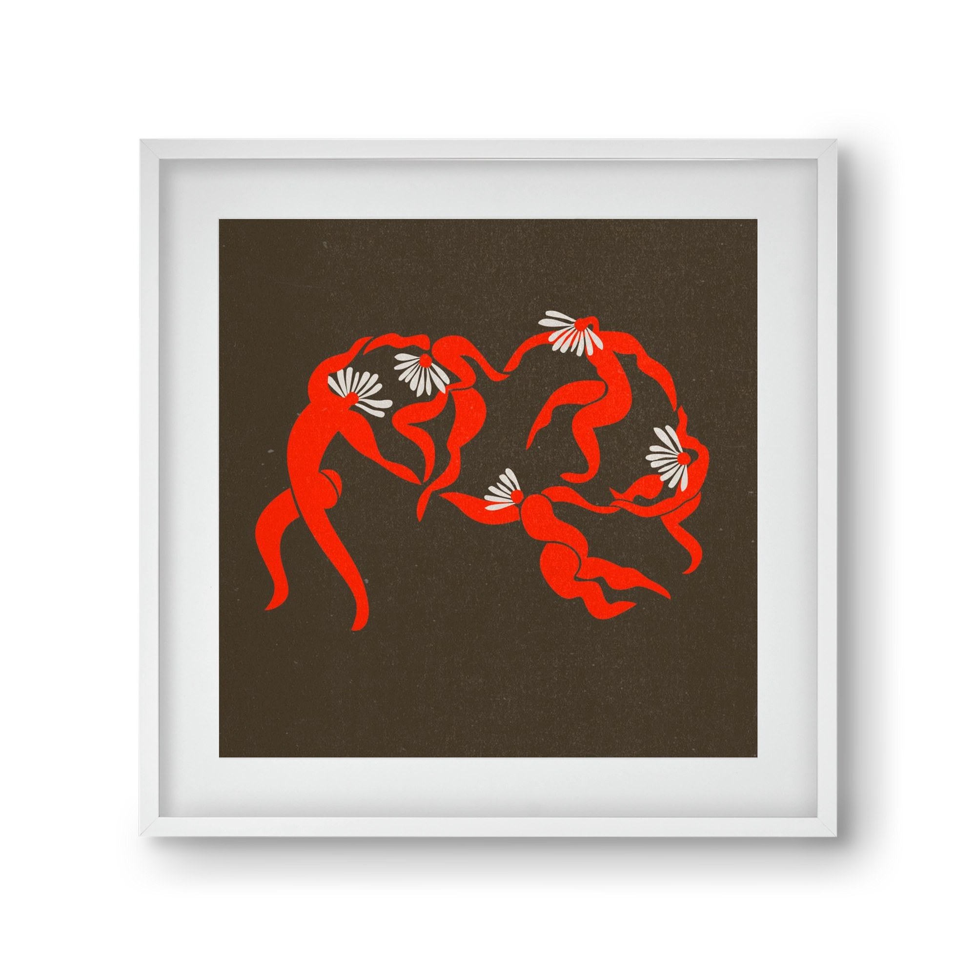 Dancing daisies , 30x30 cm (20x20 cm), Fehér keret, paszpartuval