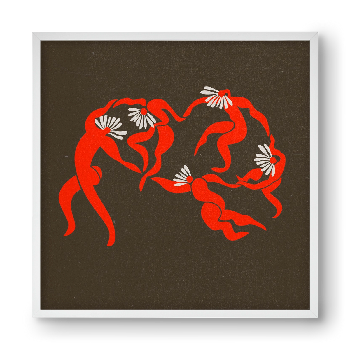 Dancing daisies , 40x40 cm (40x40 cm), Fehér keret