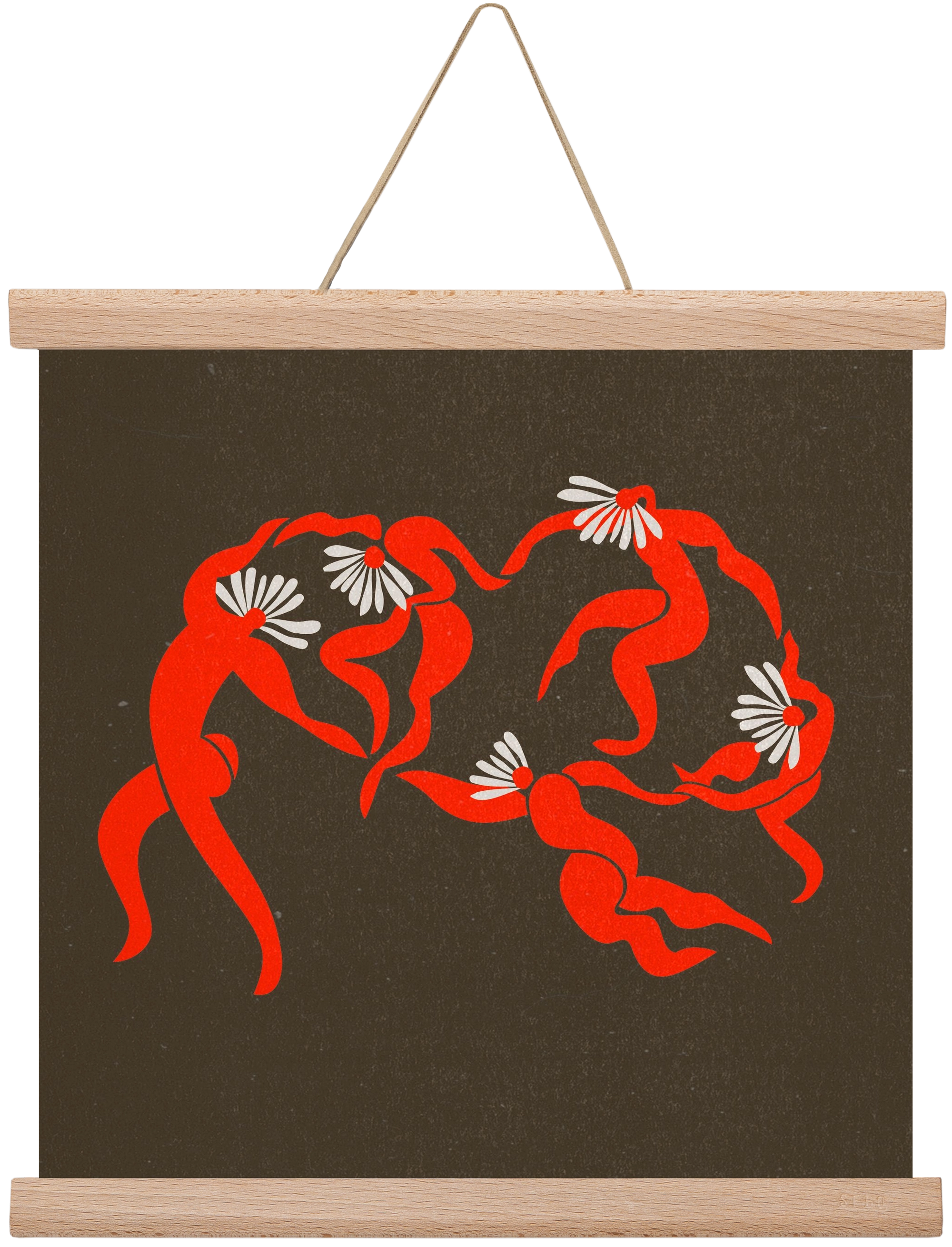 Dancing daisies , 30x30 cm (30x30 cm), Tölgy akasztó