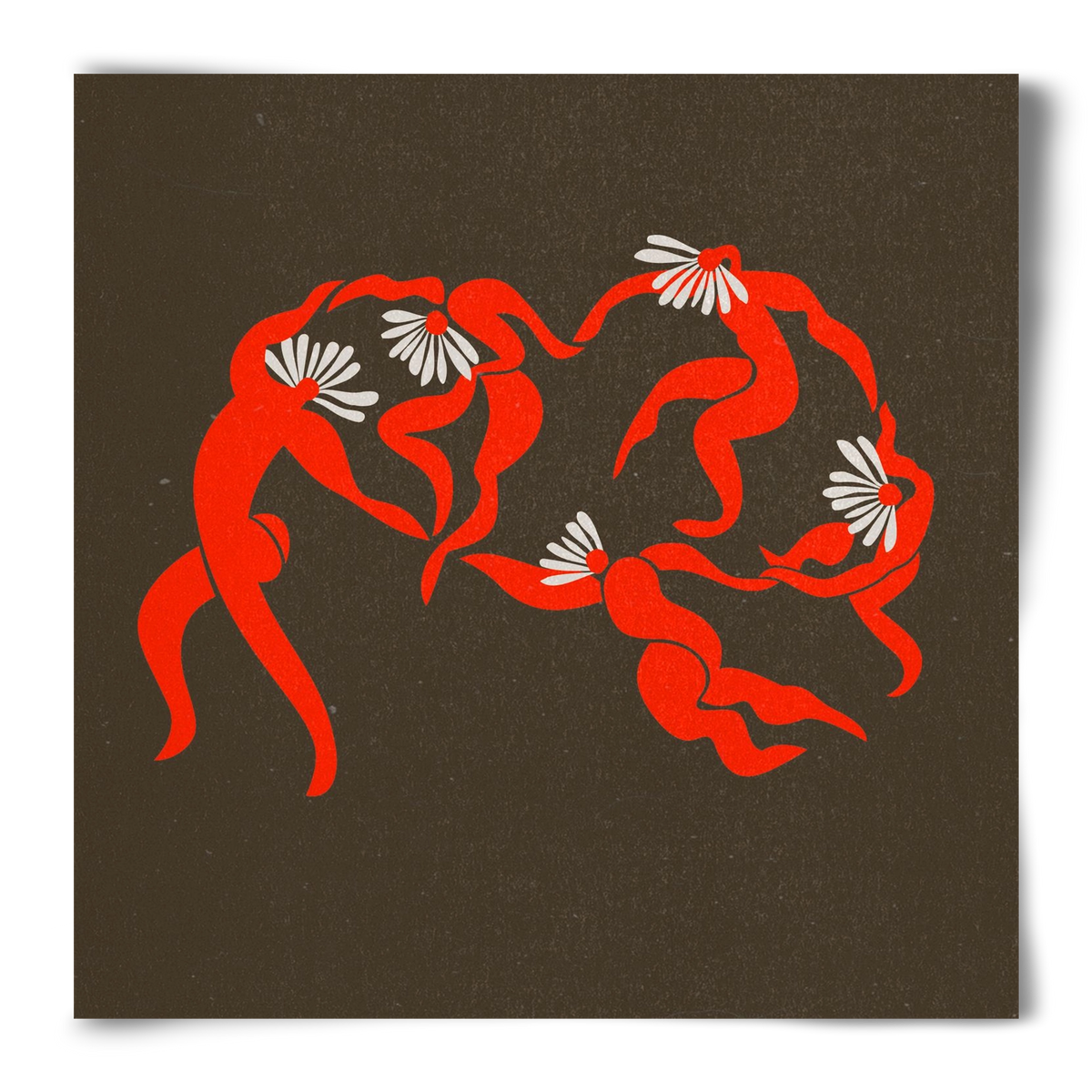 Dancing daisies , 50x50 cm, Keret nélkül