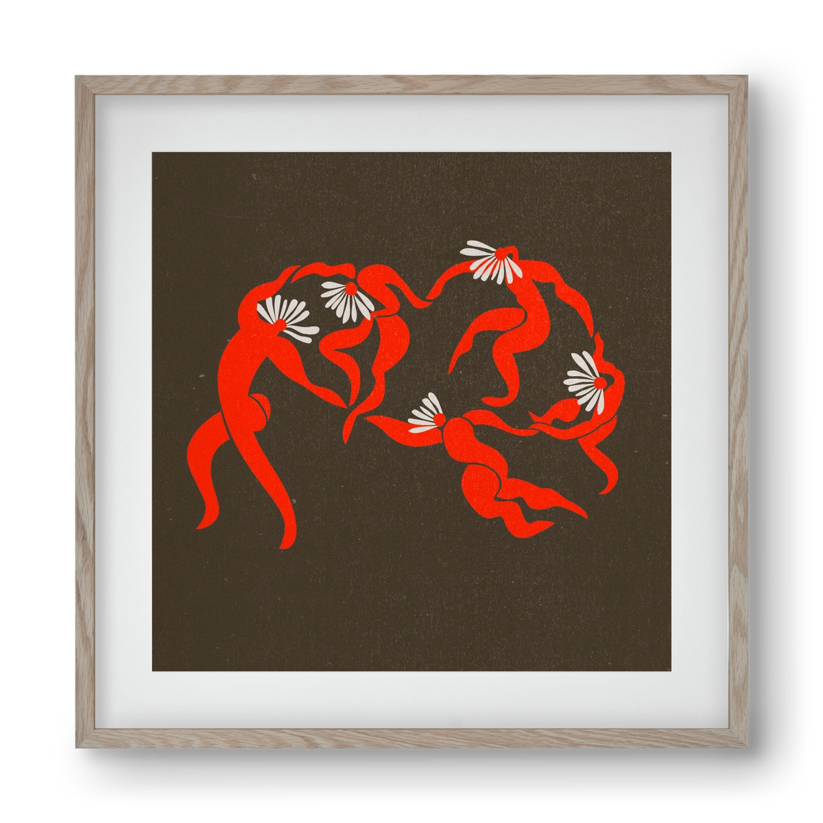 Dancing daisies , 40x40 cm (30x30 cm), Tölgy keret, paszpartuval