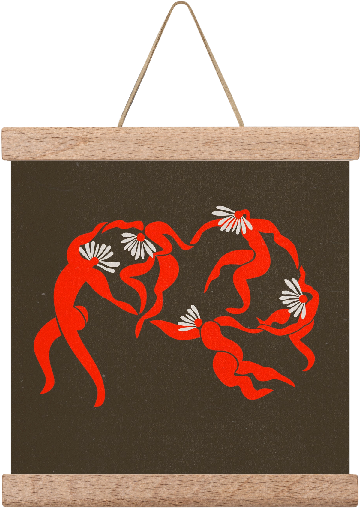 Dancing daisies , 20x20 cm (20x20 cm), Tölgy akasztó