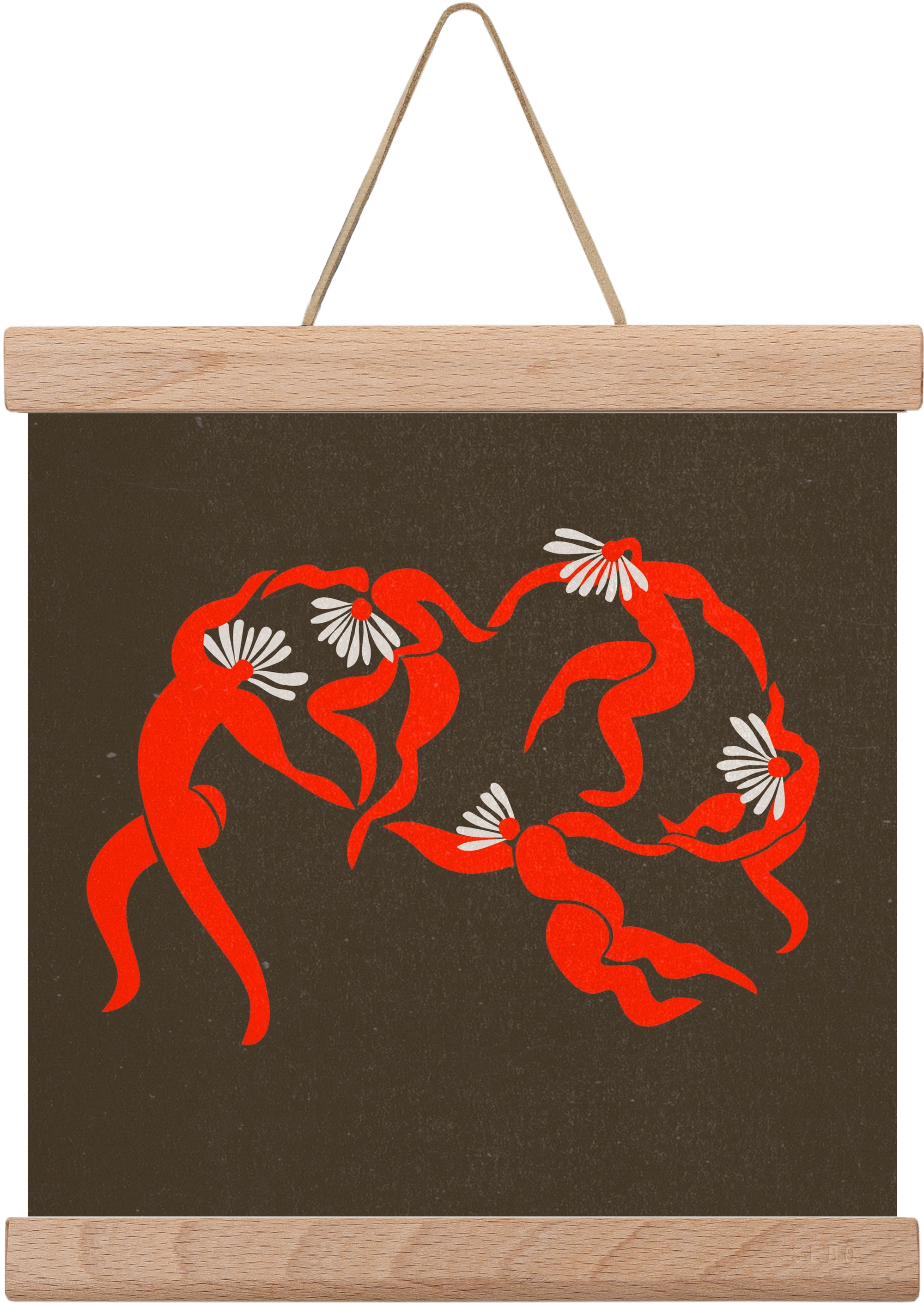 Dancing daisies , 20x20 cm (20x20 cm), Tölgy akasztó