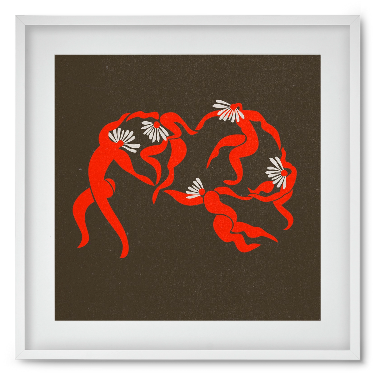 Dancing daisies , 50x50 cm (40x40 cm), Fehér keret, paszpartuval