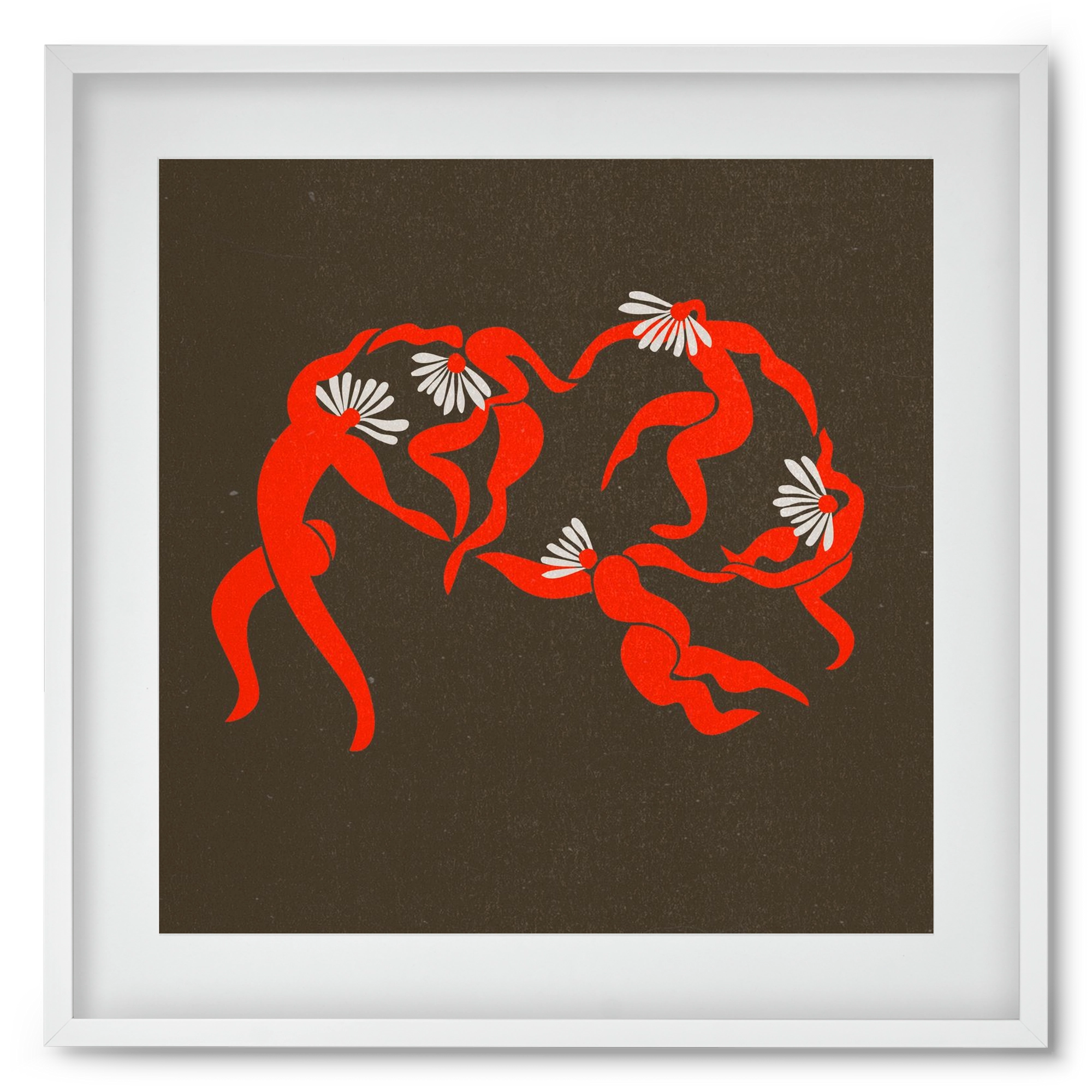 Dancing daisies , 50x50 cm (40x40 cm), Fehér keret, paszpartuval