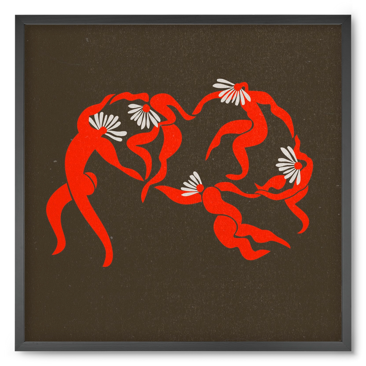 Dancing daisies , 50x50 cm (50x50 cm), Fekete keret